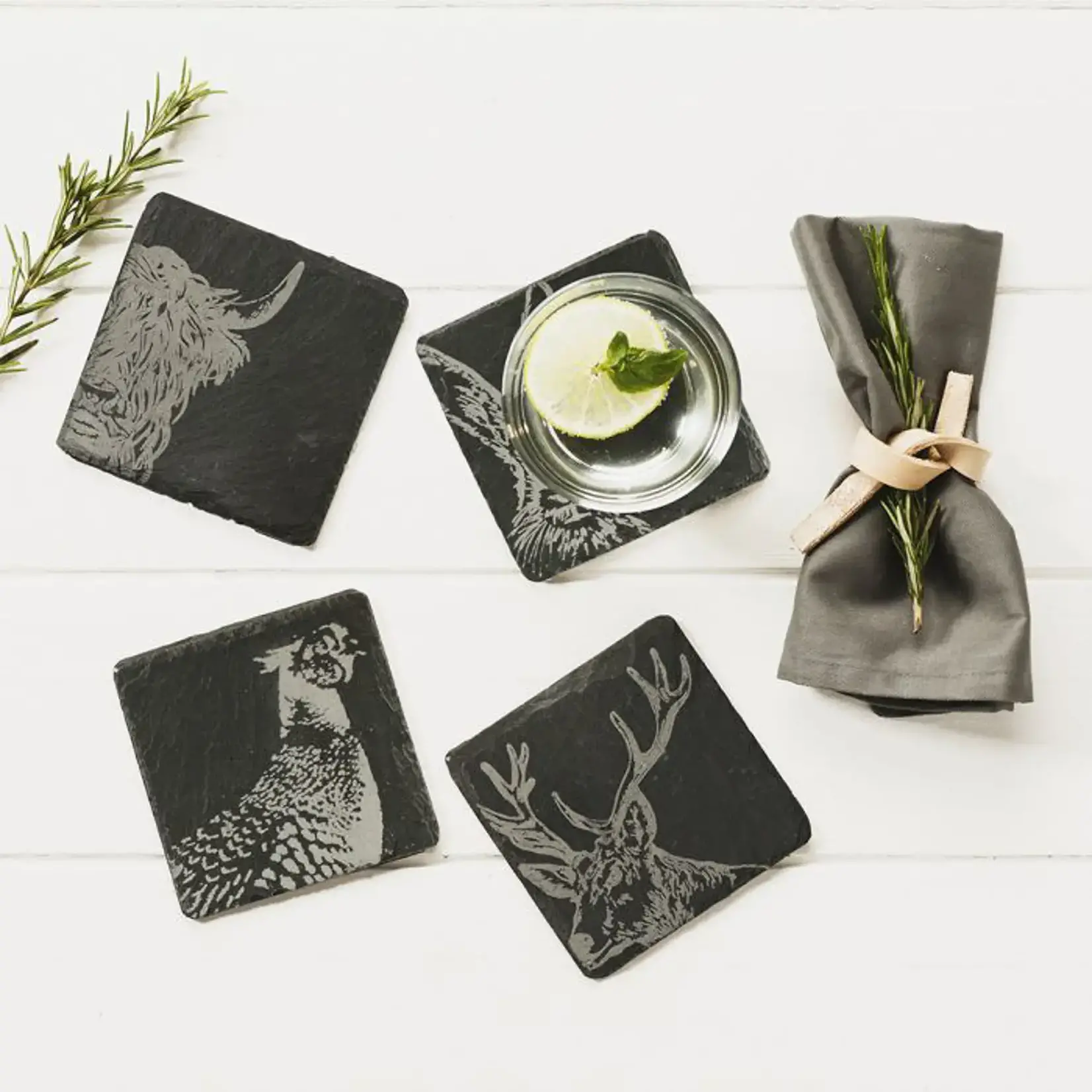 SELBRAE HOUSE SELBRAE HOUSE Slate Coasters S/4 - Country Animals