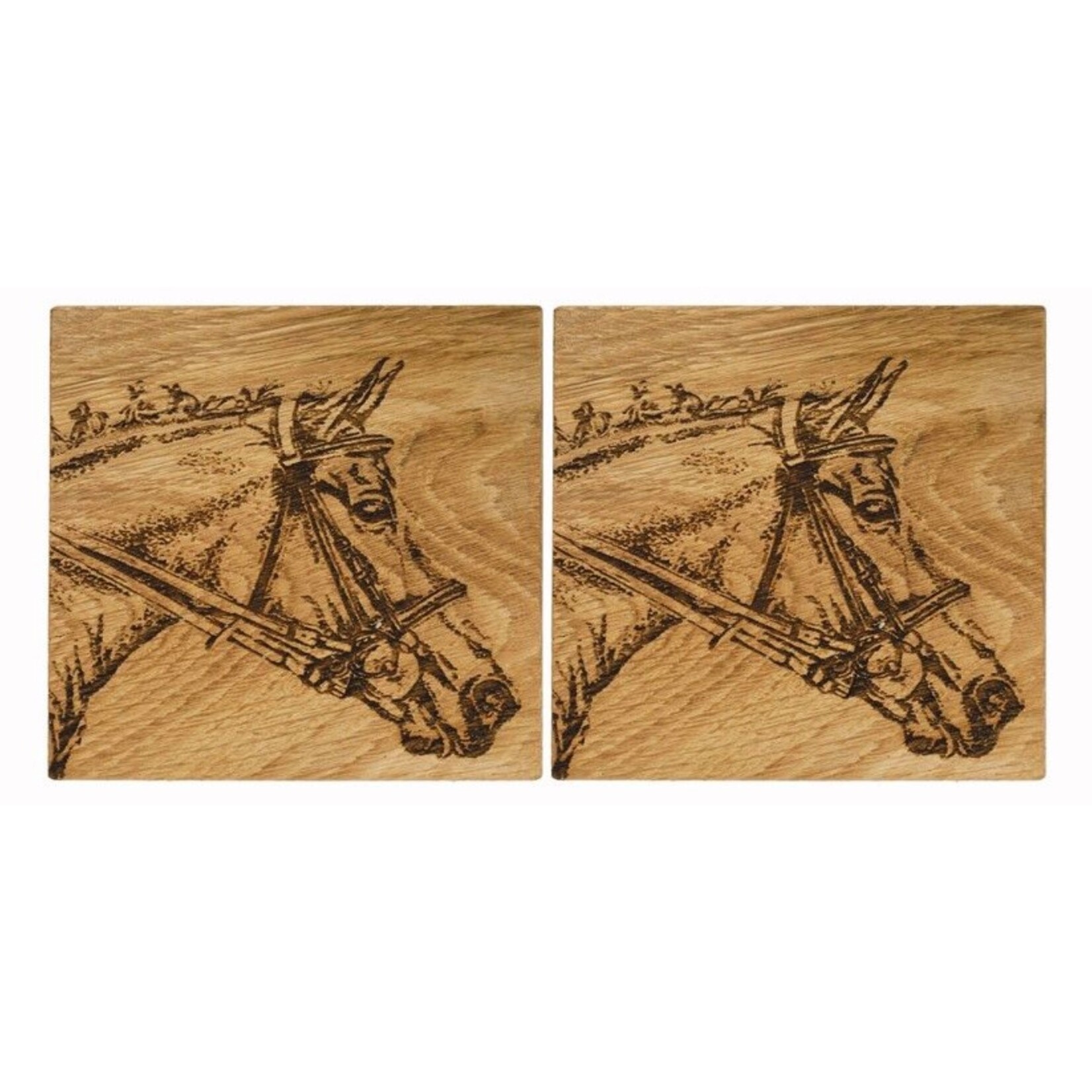 SELBRAE HOUSE SELBRAE HOUSE Oak Coasters S/2 - Horse