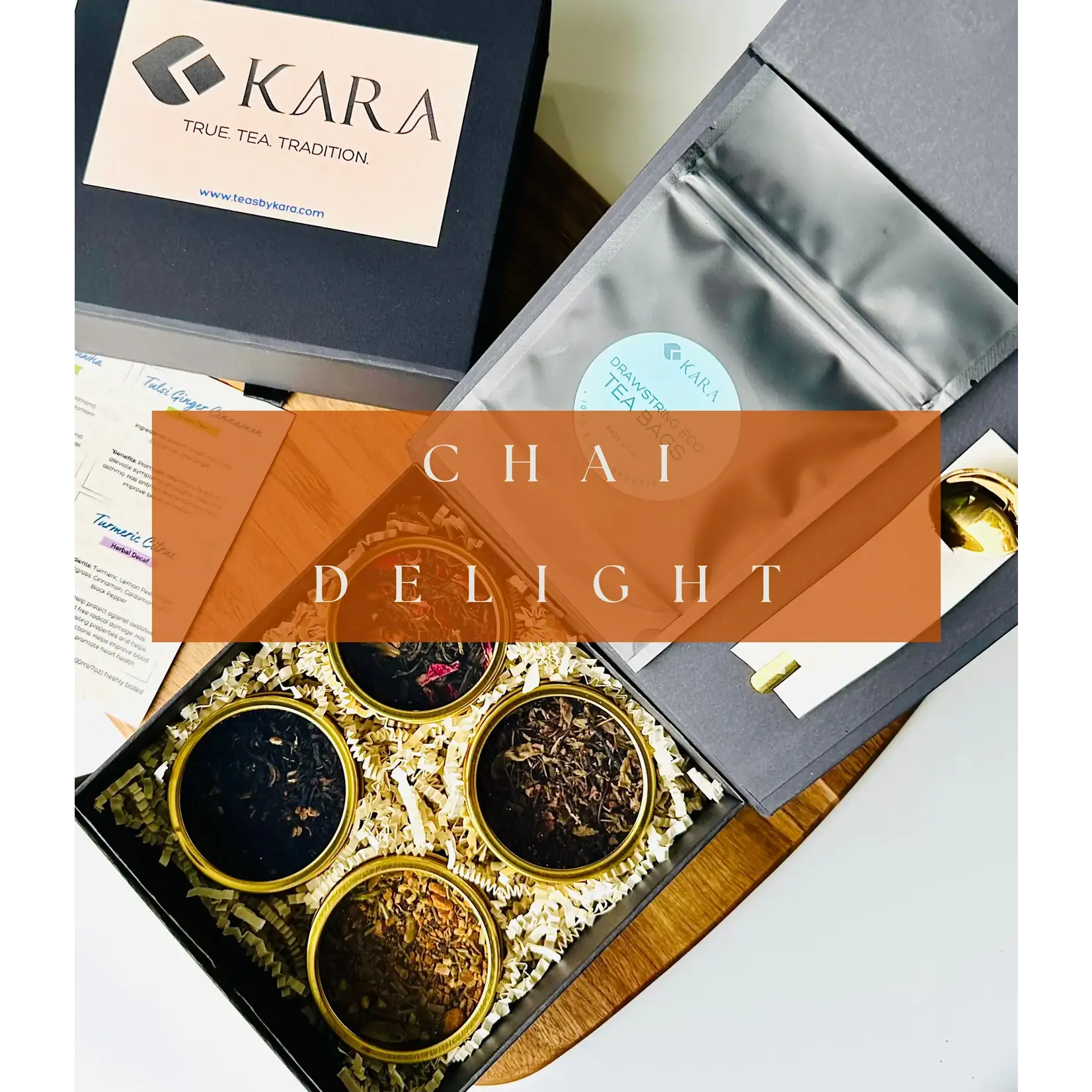 TEAS BY KARA TEAS BY KARA 4 Tin Gift Box - Chai Delight
