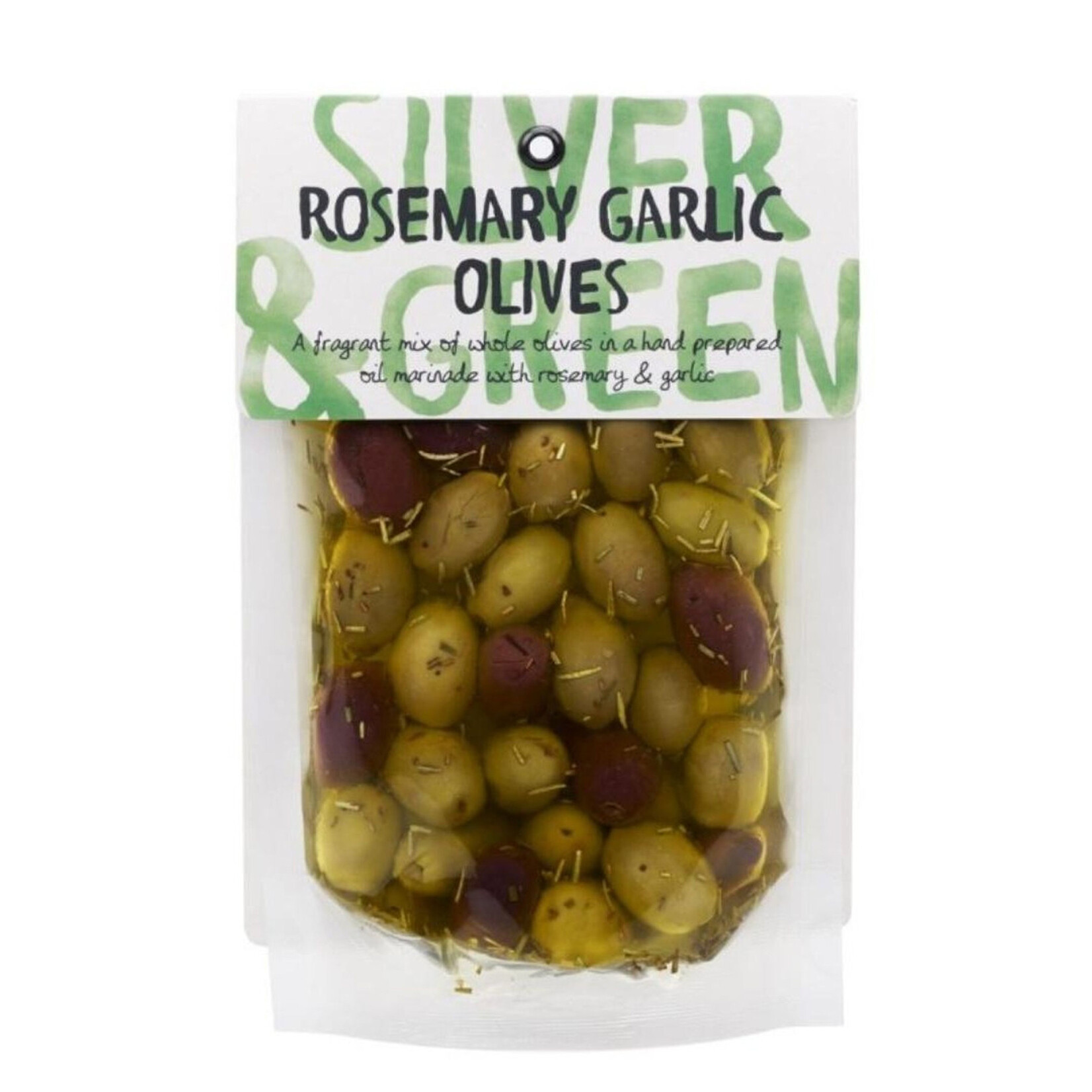 SILVER & GREEN Rosemary Garlic Mixed Olives (Whole) 220g