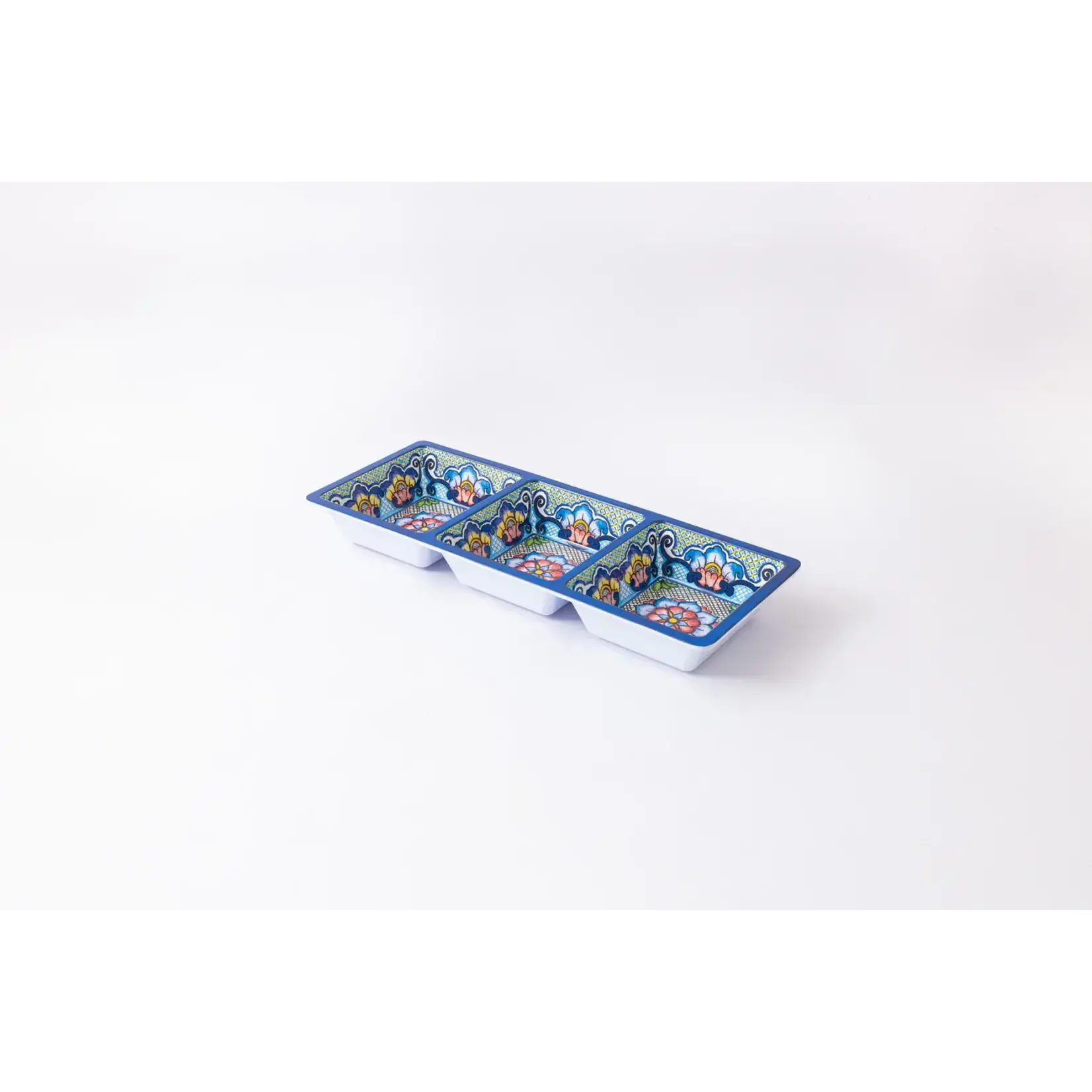 PORT STYLE PREPARA Taco 3-Section Tray - Blue