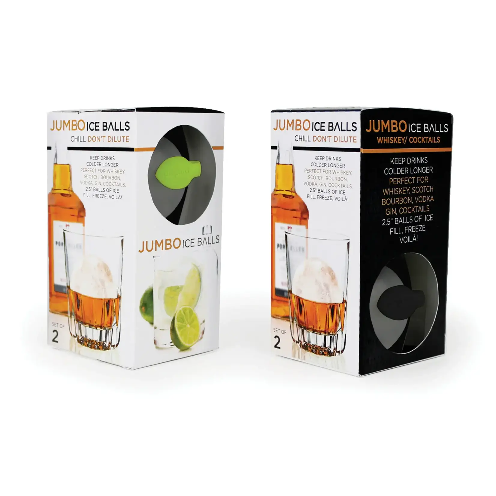 PORT STYLE PREPARA Ice Balls Jumbo 2/pk - Black/Green