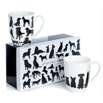 MCINTOSH MCINTOSH Dog Silhouette Mugs S/2