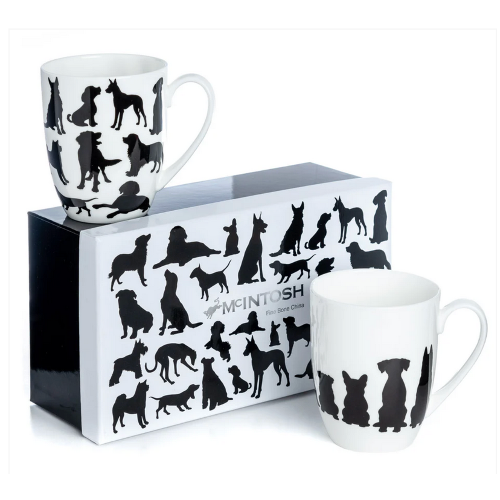 MCINTOSH MCINTOSH Dog Silhouette Mugs S/2
