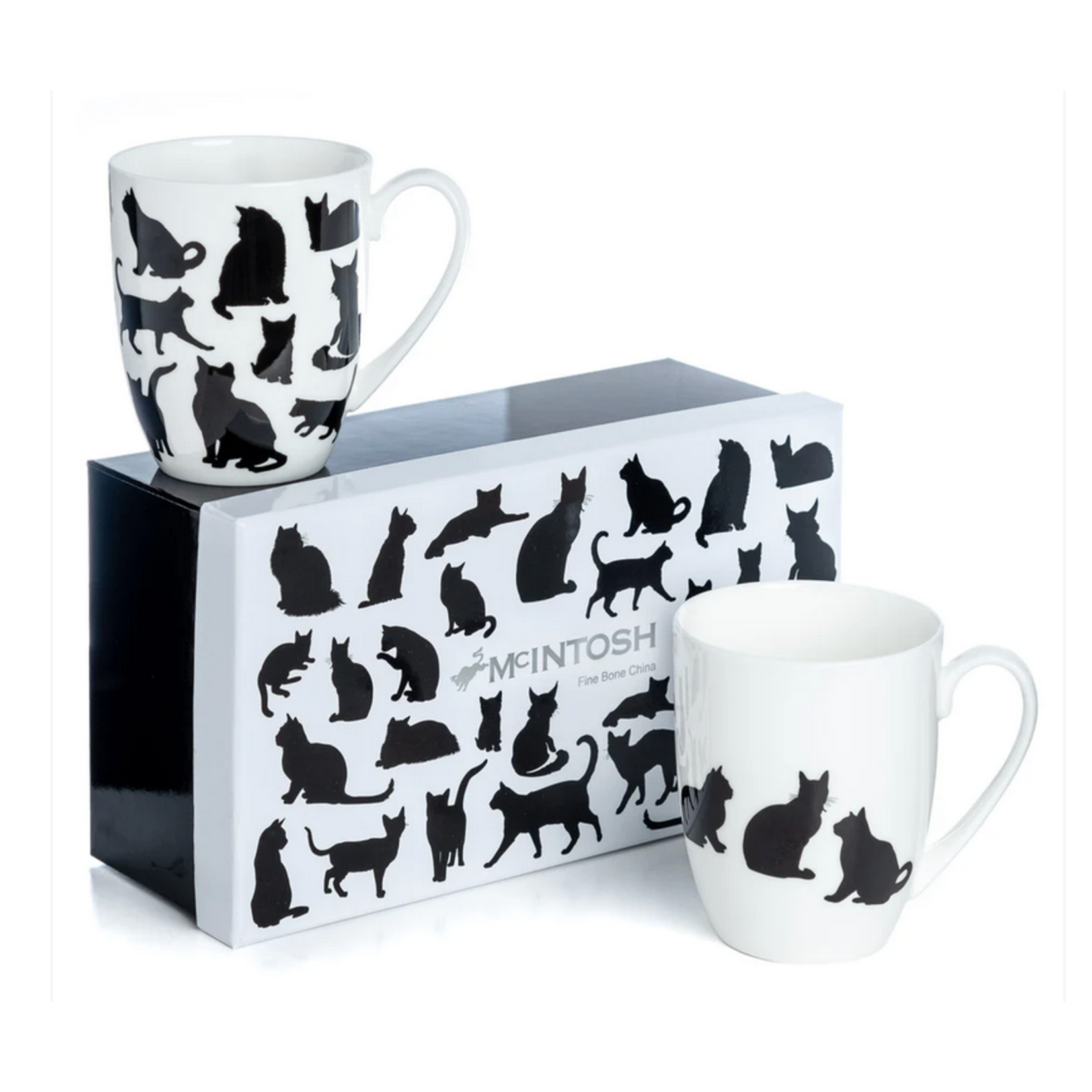 MCINTOSH MCINTOSH Cat Silhouette Mugs S/2
