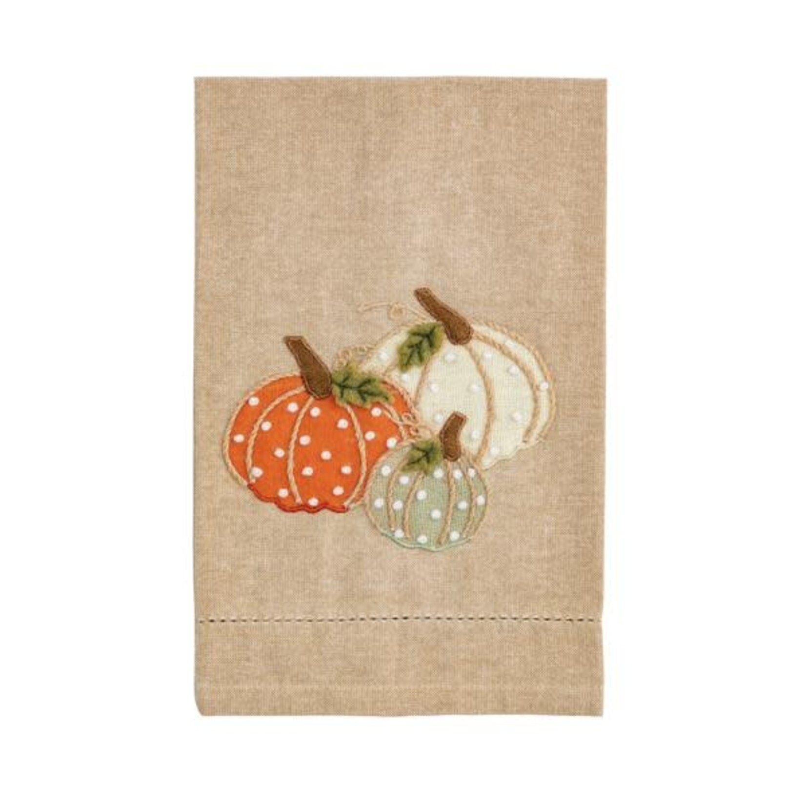 MUD PIE MUD PIE French Knot Tea Towel Stacked Pumpkins