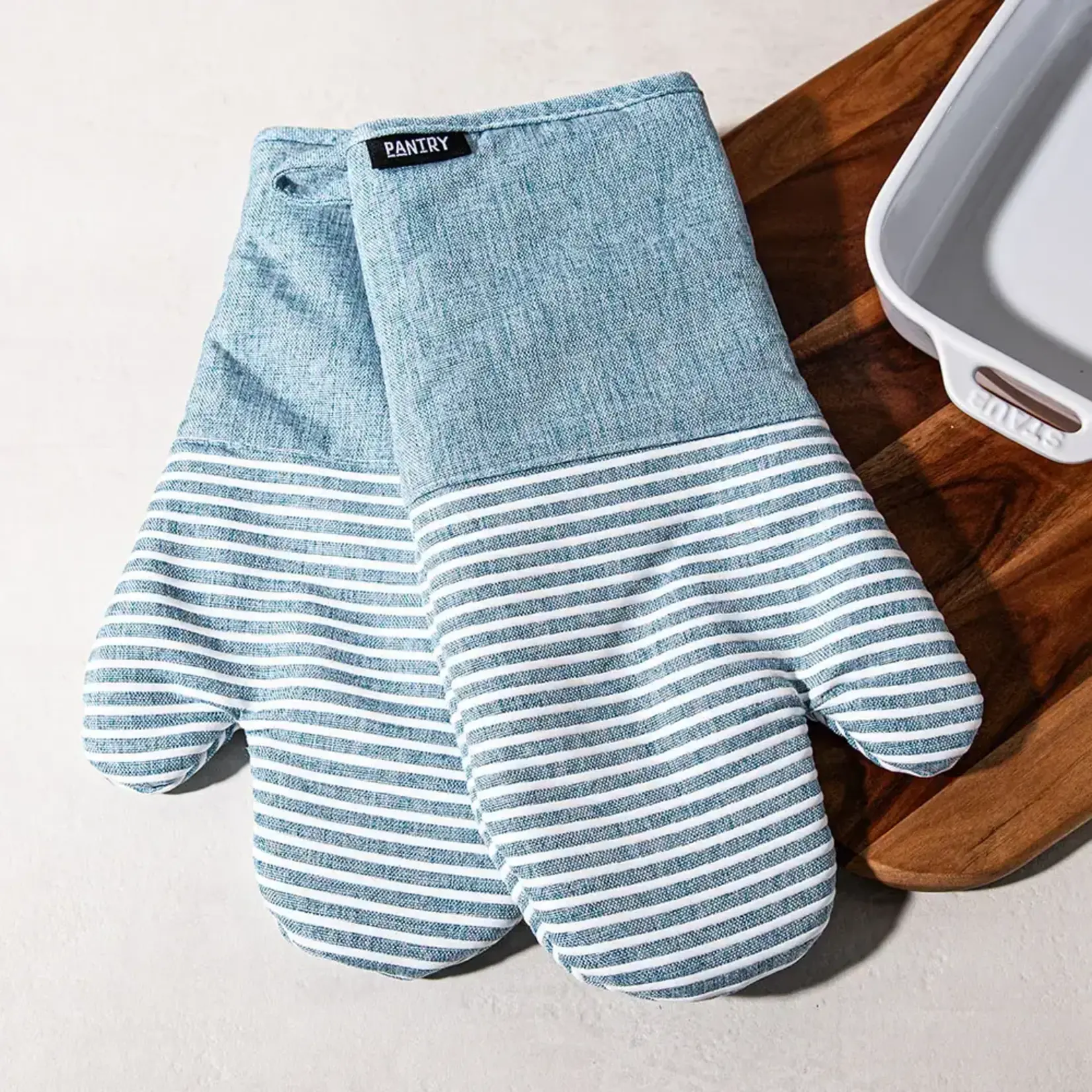 HARMAN HARMAN Chambray Oven Mitt S/2- Blue