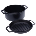 VICTORIA Cast Iron Dutch Oven Combo Cooker 5.7L