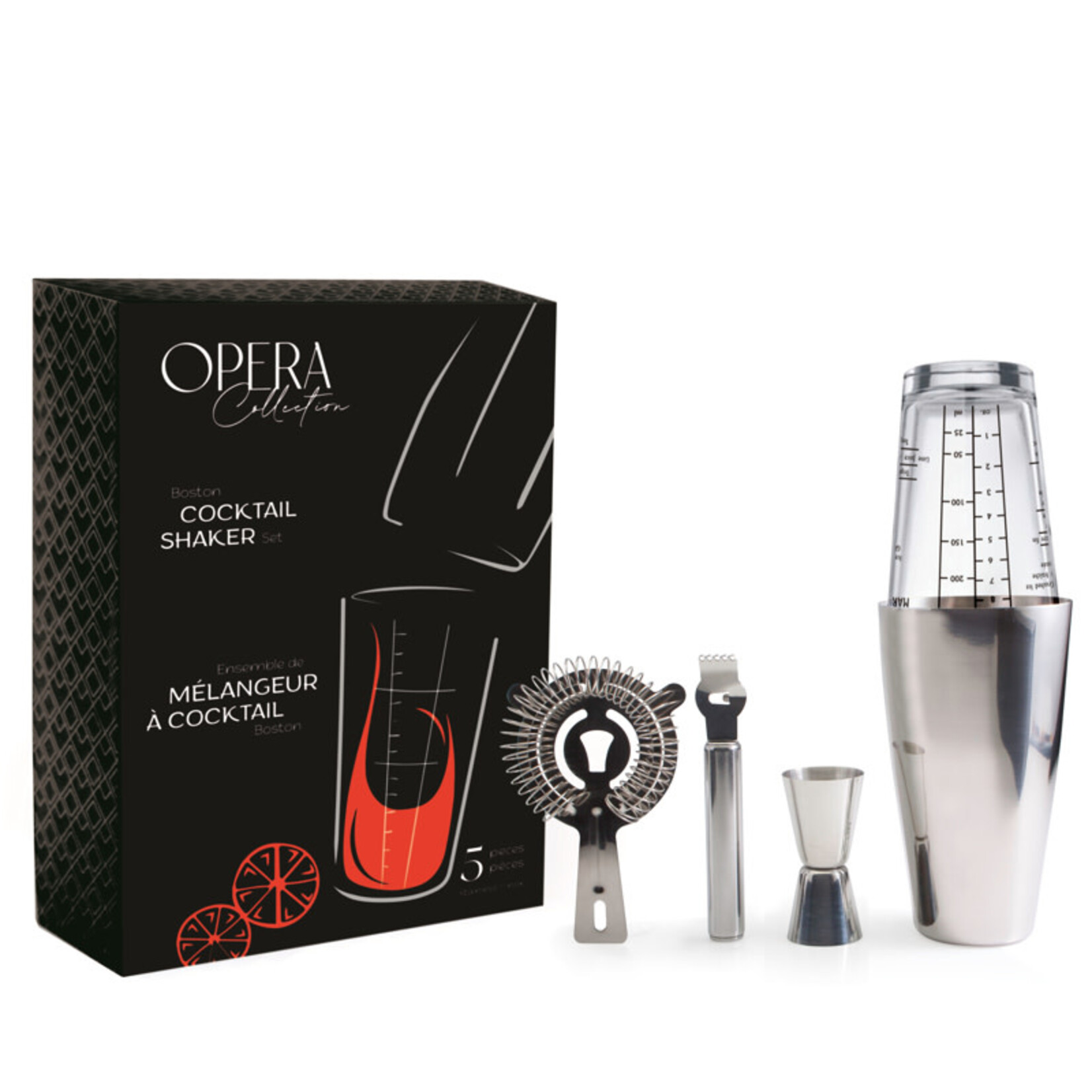 NATURAL LIVING NATURAL LIVING Opera Boston Cocktail Shaker Set