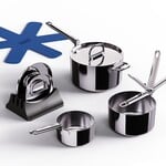 JOSEPH JOSEPH JOSEPH JOSEPH SPACE STEEL Sauce Pans w/ Lids S/3