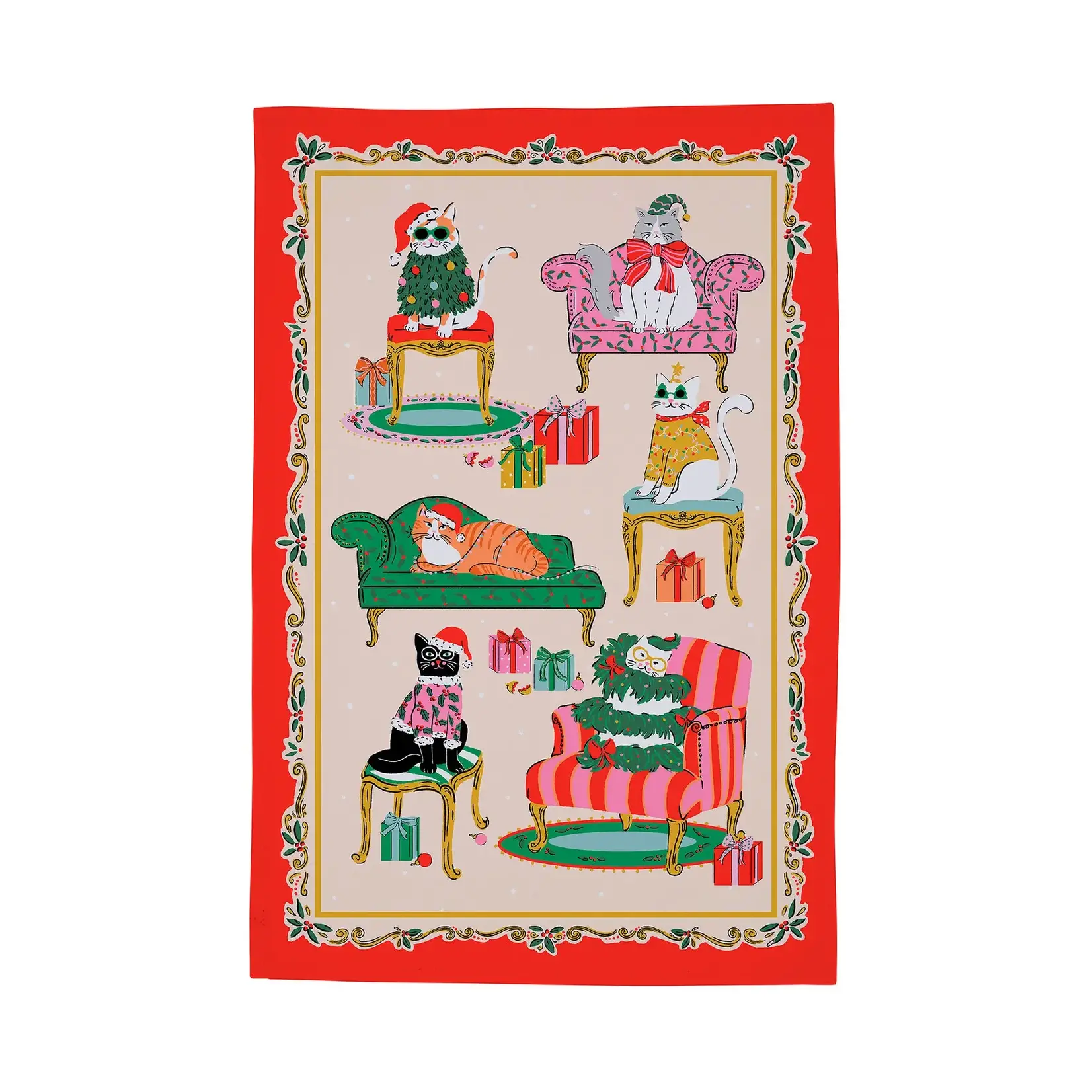 ULSTER WEAVERS ULSTER WEAVERS Cotton Tea Towel - Christmas Cool Cats