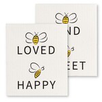 ABBOTT ABBOTT Bee Loved Swedish Dishcloth S/2