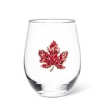 ABBOTT ABBOTT Stemless Wine Glass With Jewel Maple Leaf