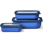 MEPAL MEPAL Cirqula S/3 Rectangular Shallow Bowl - Blue