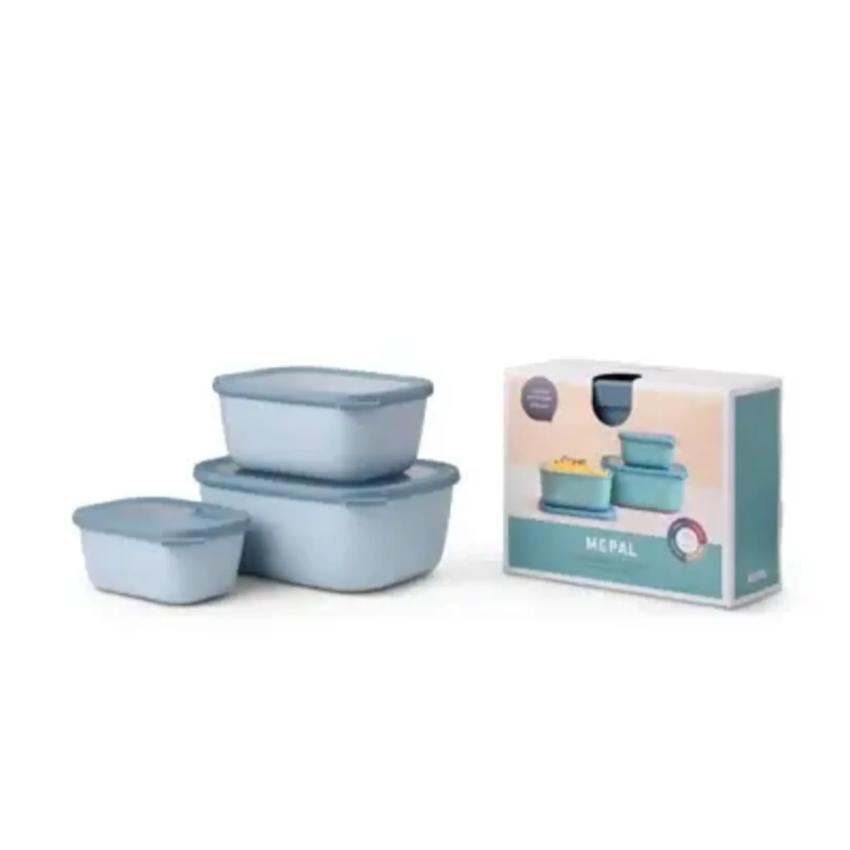 MEPAL MEPAL Cirqula S/3 Rectangular Deep Bowl - Nordic Blue