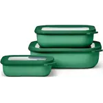 MEPAL MEPAL Cirqula S/3 Rectangular Shallow Bowl - Vivid Green
