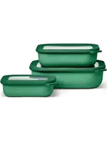 MEPAL MEPAL Cirqula S/3 Rectangular Shallow Bowl - Vivid Green