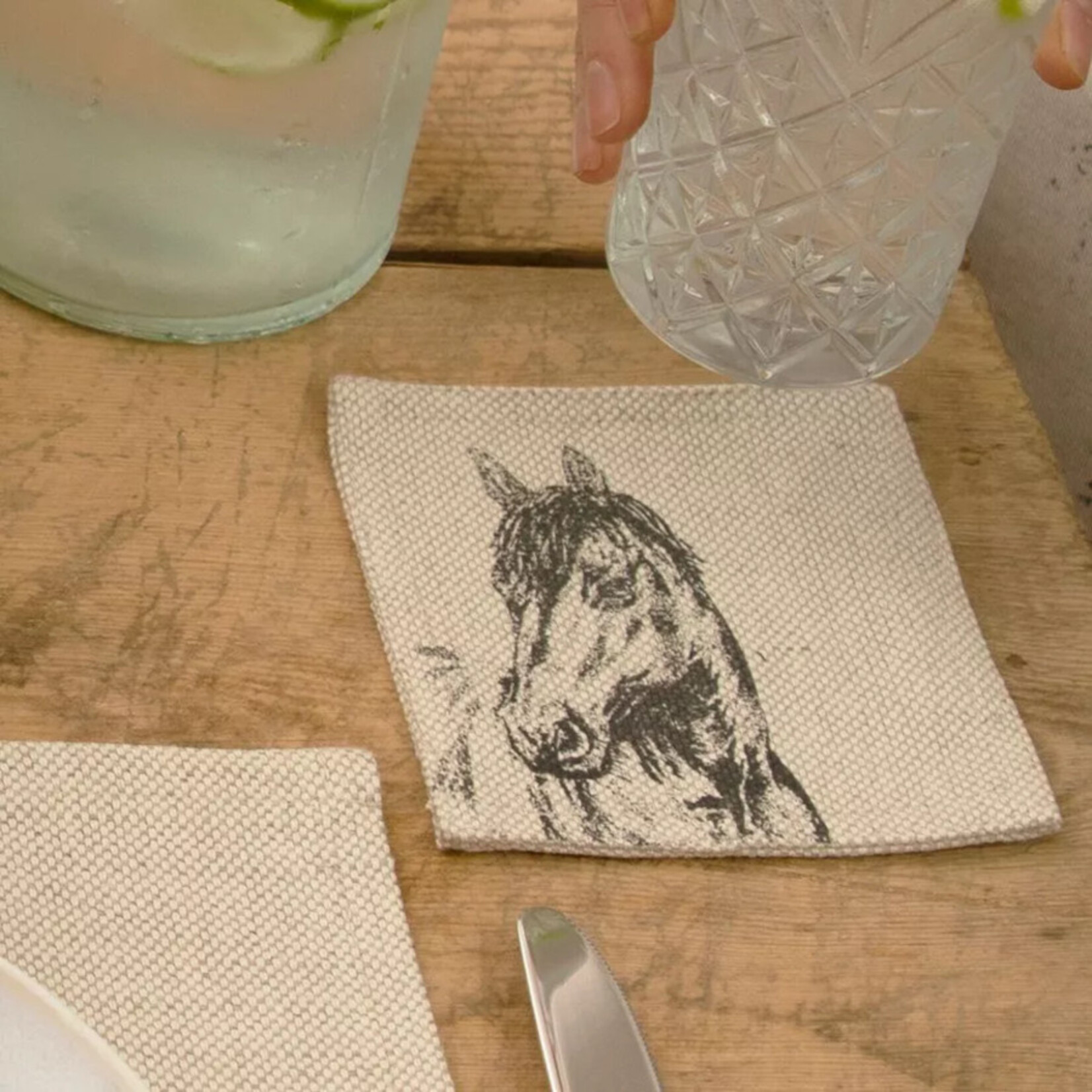 SELBRAE HOUSE SELBRAE HOUSE Linen Coasters S/4 - Horse