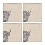 SELBRAE HOUSE SELBRAE HOUSE Linen Napkins S/4 - Highland Cow
