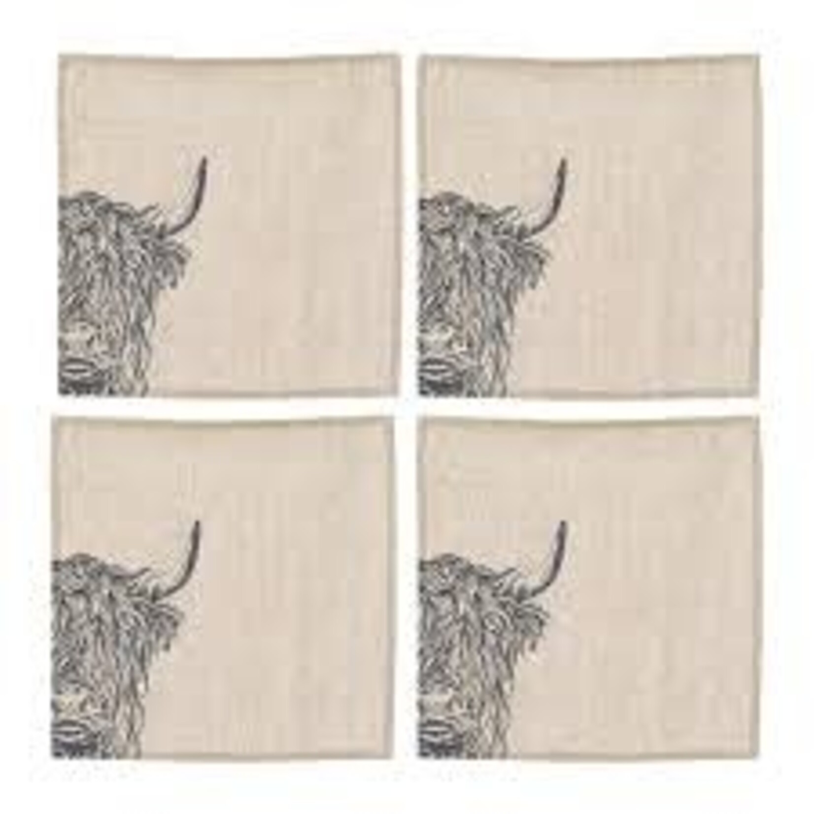 SELBRAE HOUSE SELBRAE HOUSE Linen Napkins S/4 - Highland Cow