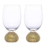 SULLIVANS SULLIVANS Christmas Rhinestone Gold Ball Base Wine Glass Single