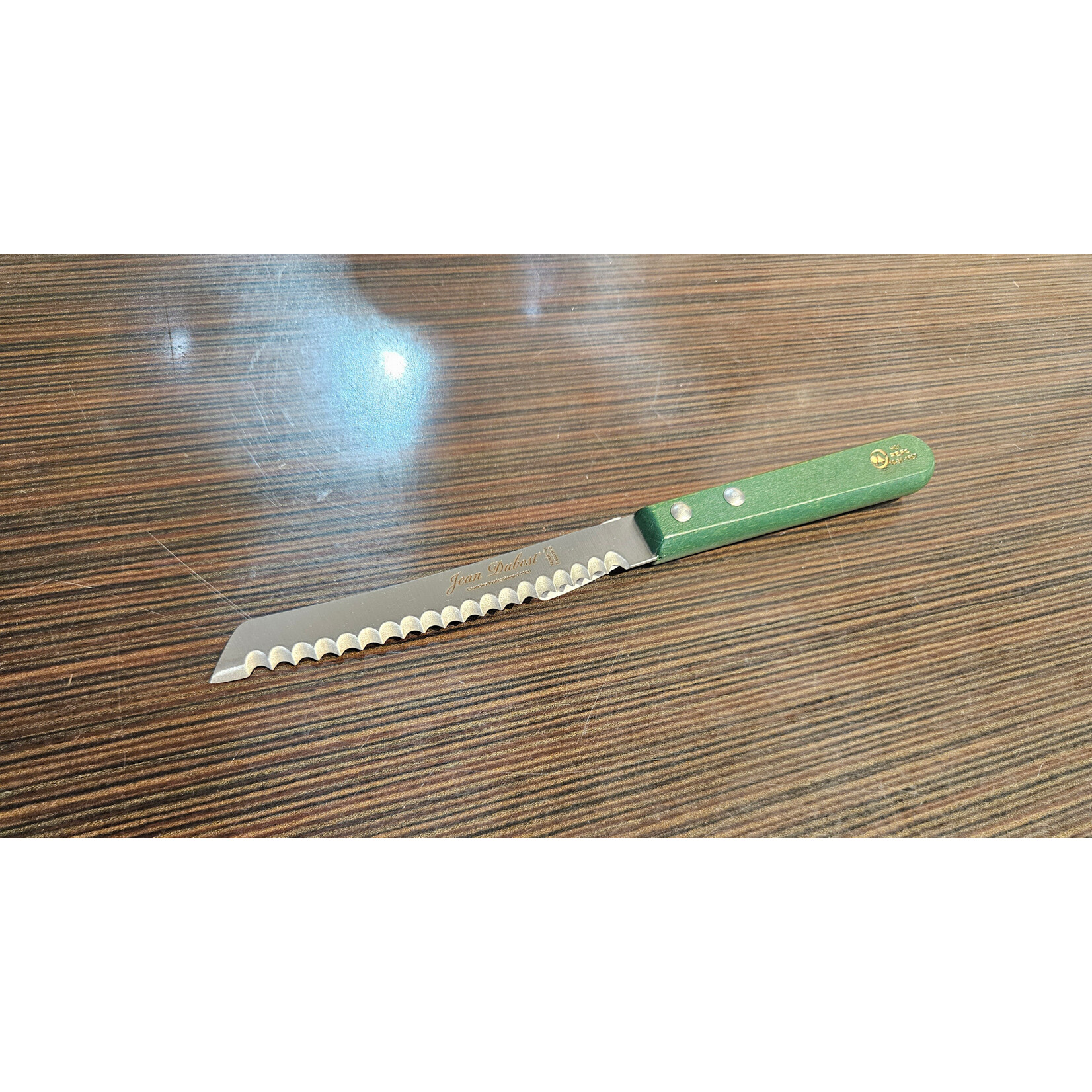 JEAN DUBOST JEAN DUBOST Serrated Bread Knife - Green Beechwood