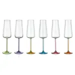 BOHEMIA CRYSTAL BOHEMIA CRYSTAL Champagne Flute Rainbow Fresh Assorted X6