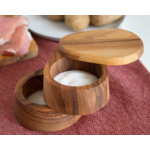 IRONWOOD IRONWOOD Double Layer Swivel Salt Box - Acacia Wood