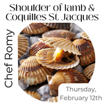 Cooking Class: Shoulder of lamb with Chef Romy Thursday, February 12th