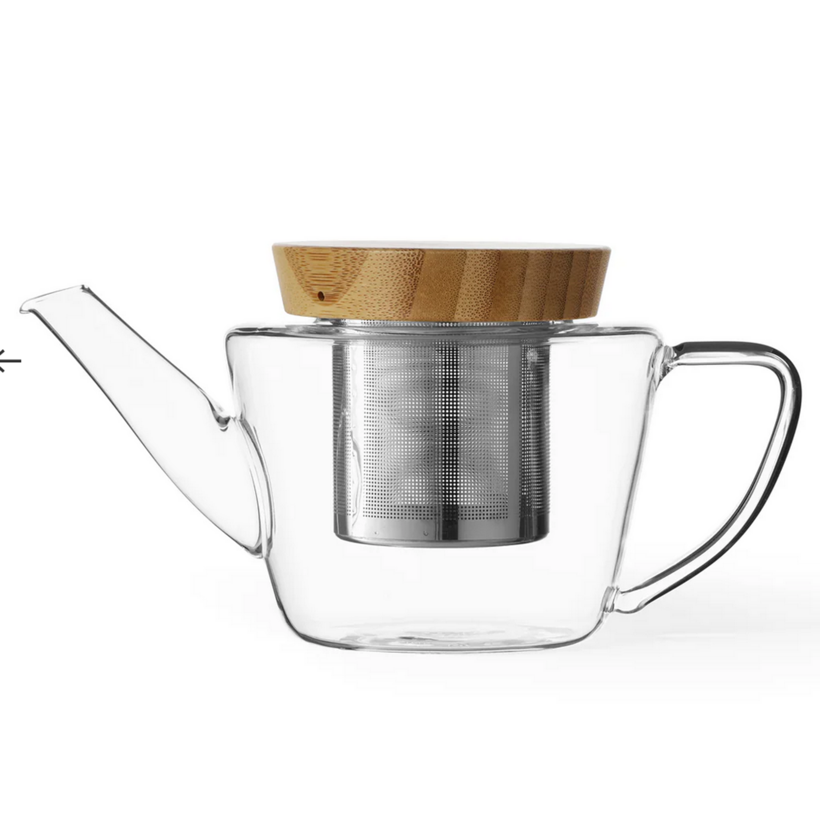 VIVA Glass Teapot with Wooden Lid - Small