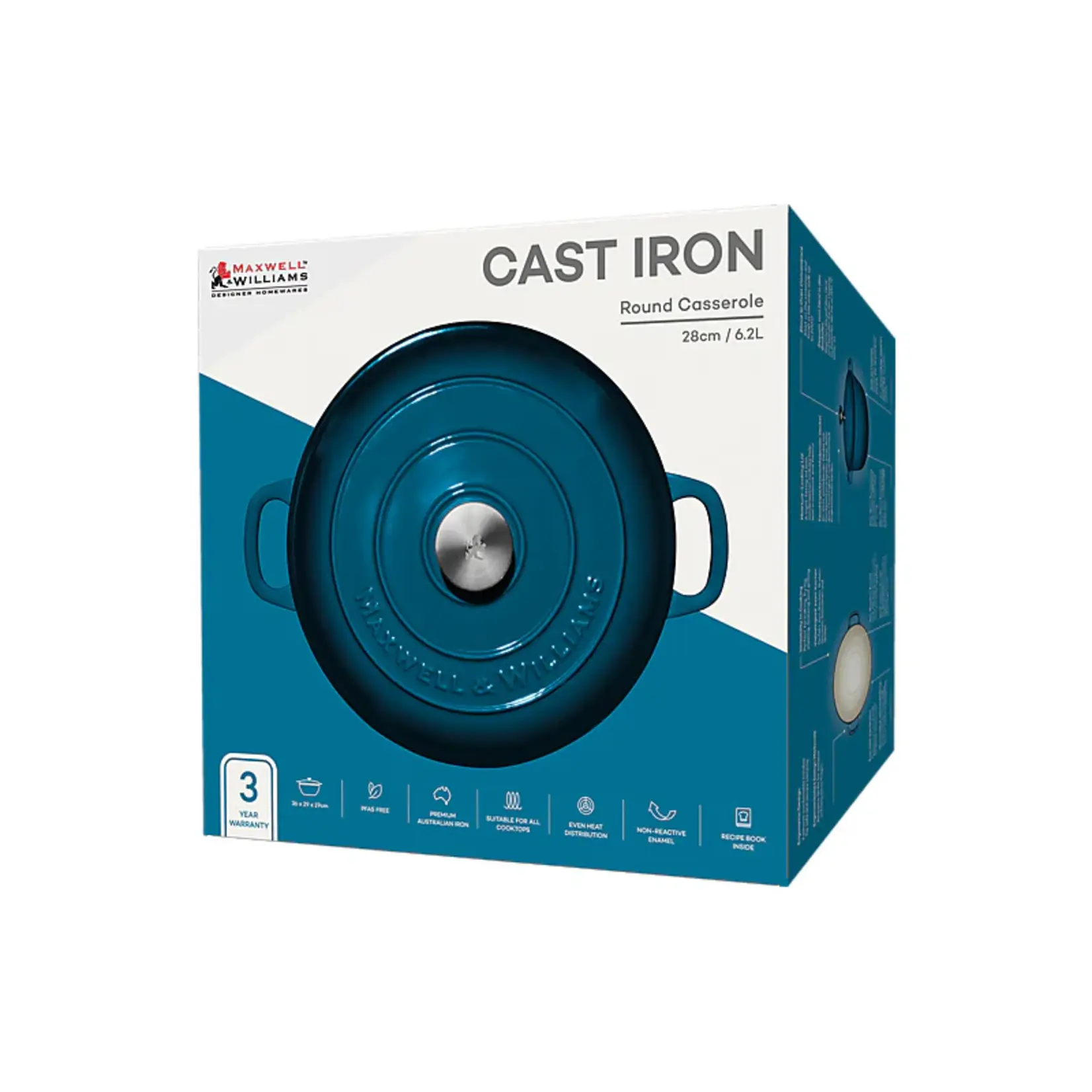 MAXWELL WILLIAMS MAXWELL WILLIAMS Cast Iron Casserole Dish 6.2L - Midnight Blue