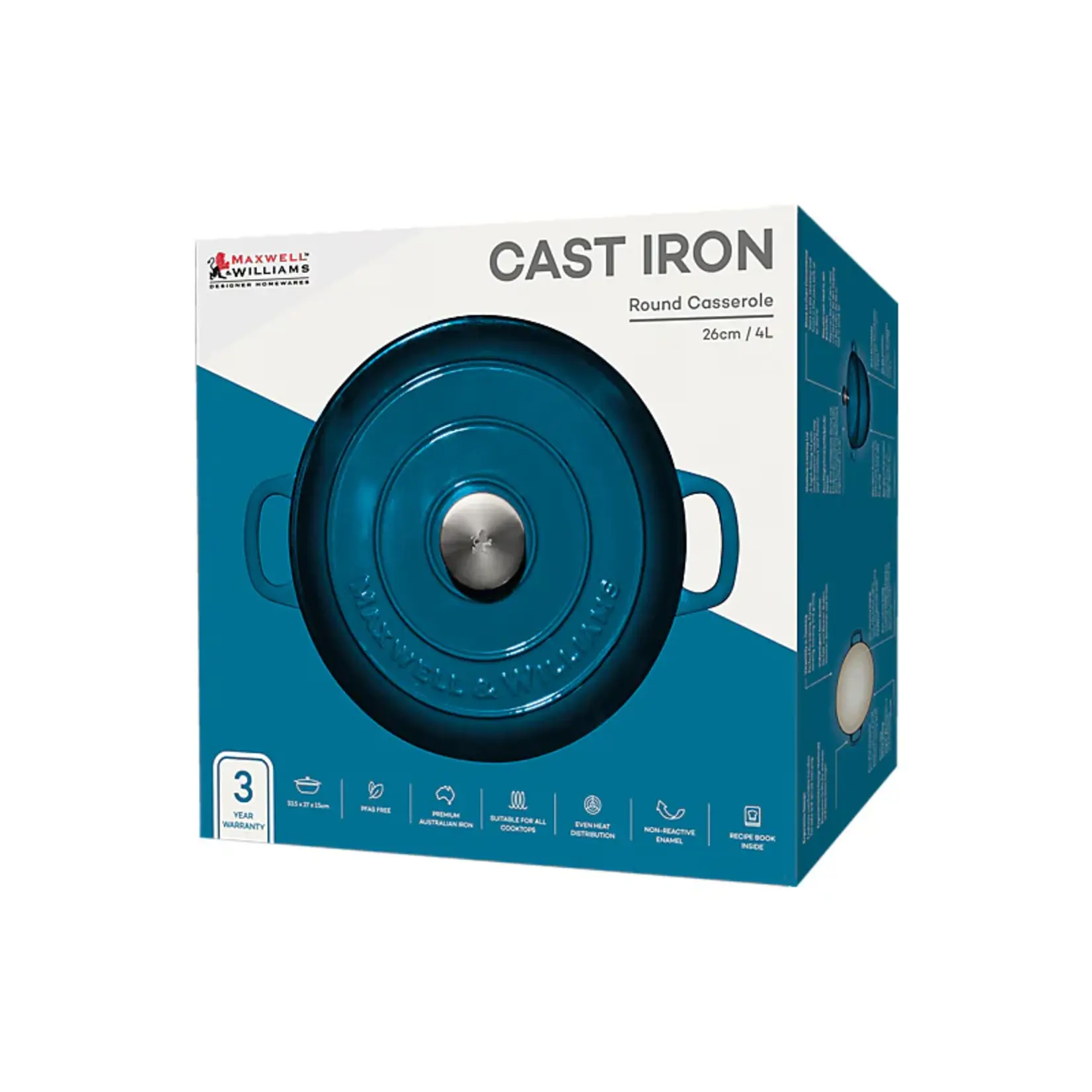 MAXWELL WILLIAMS MAXWELL WILLIAMS Cast Iron Casserole Dish 4L - Midnight Blue