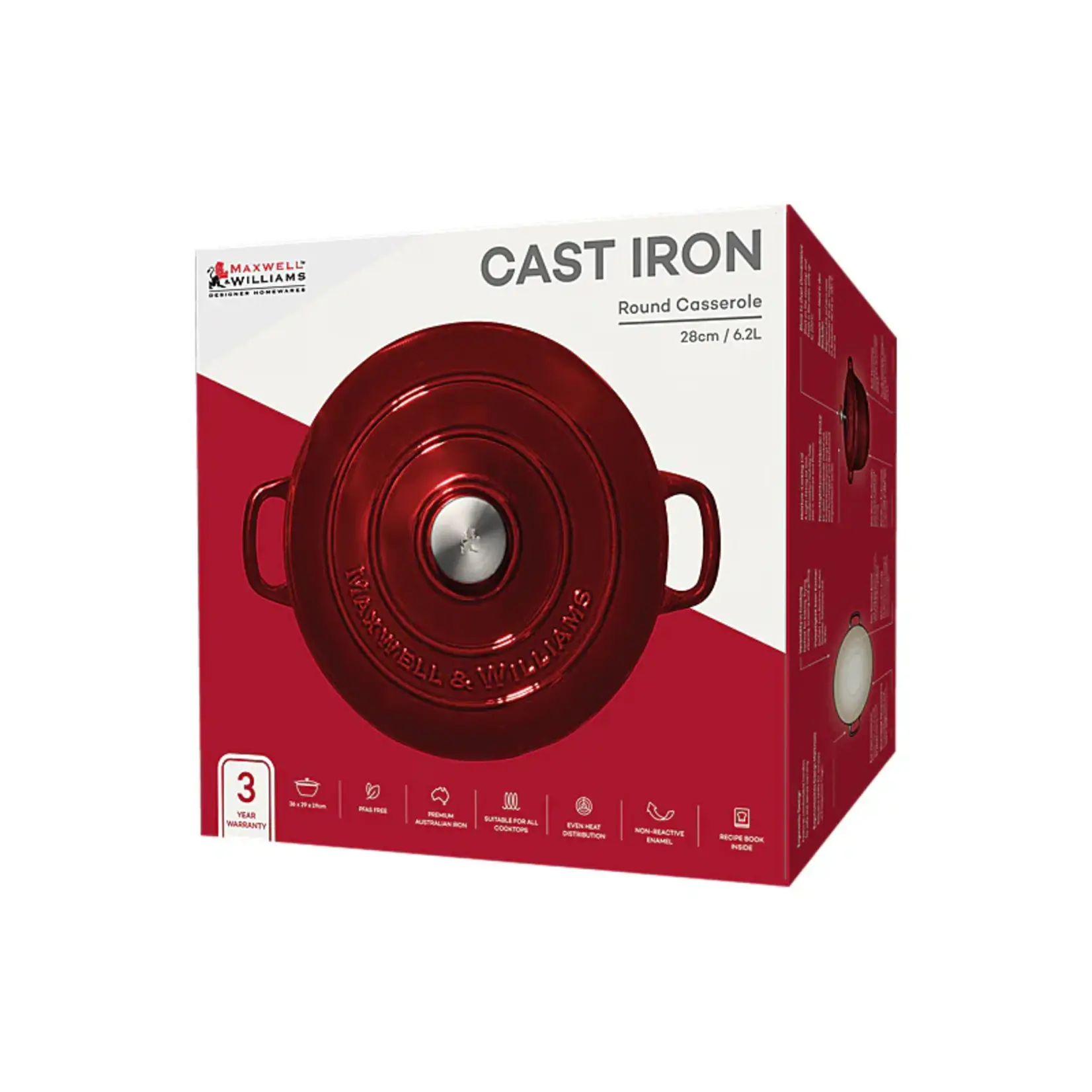 MAXWELL WILLIAMS MAXWELL WILLIAMS Cast Iron Casserole Dish 6.2L - Merlot