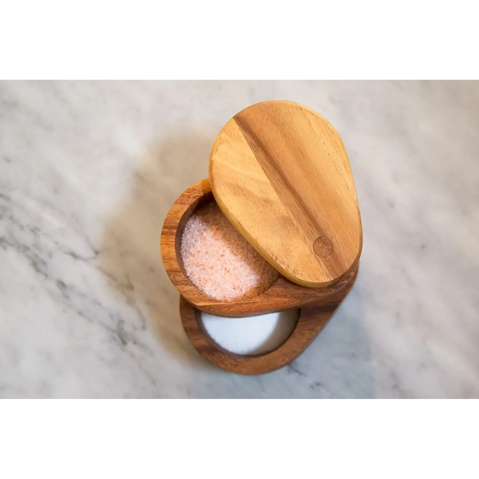 IRONWOOD IRONWOOD Double Layer Swivel Salt Box - Acacia Wood