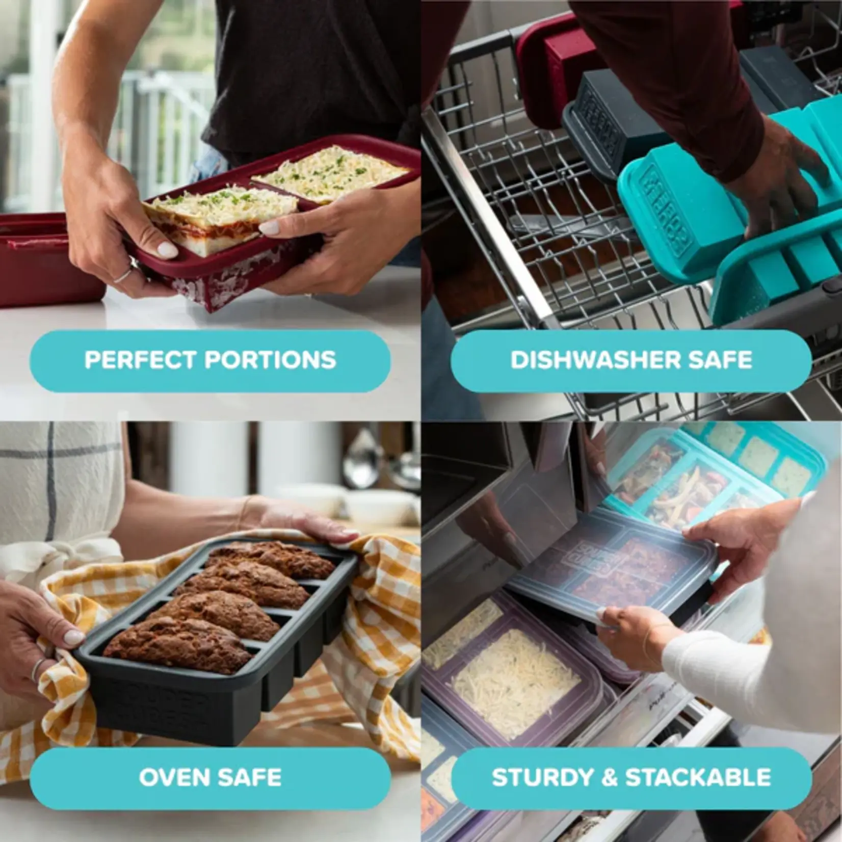 SOUPER CUBES SOUPER CUBES 1 Cup Tray - Charcoal