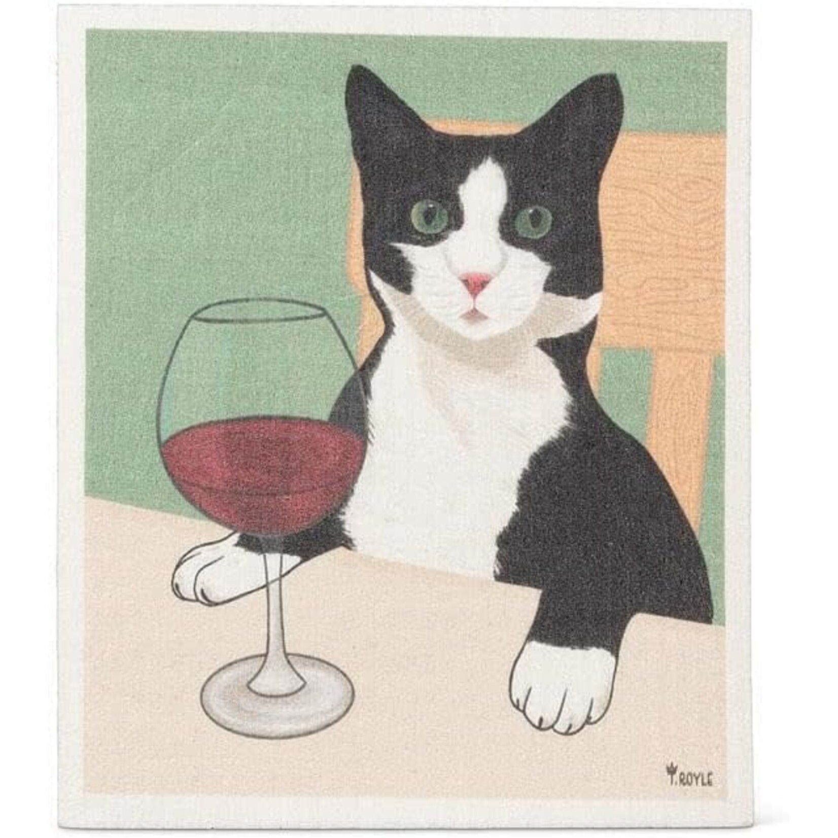 ABBOTT ABBOTT Cat with Wine Dishcloth