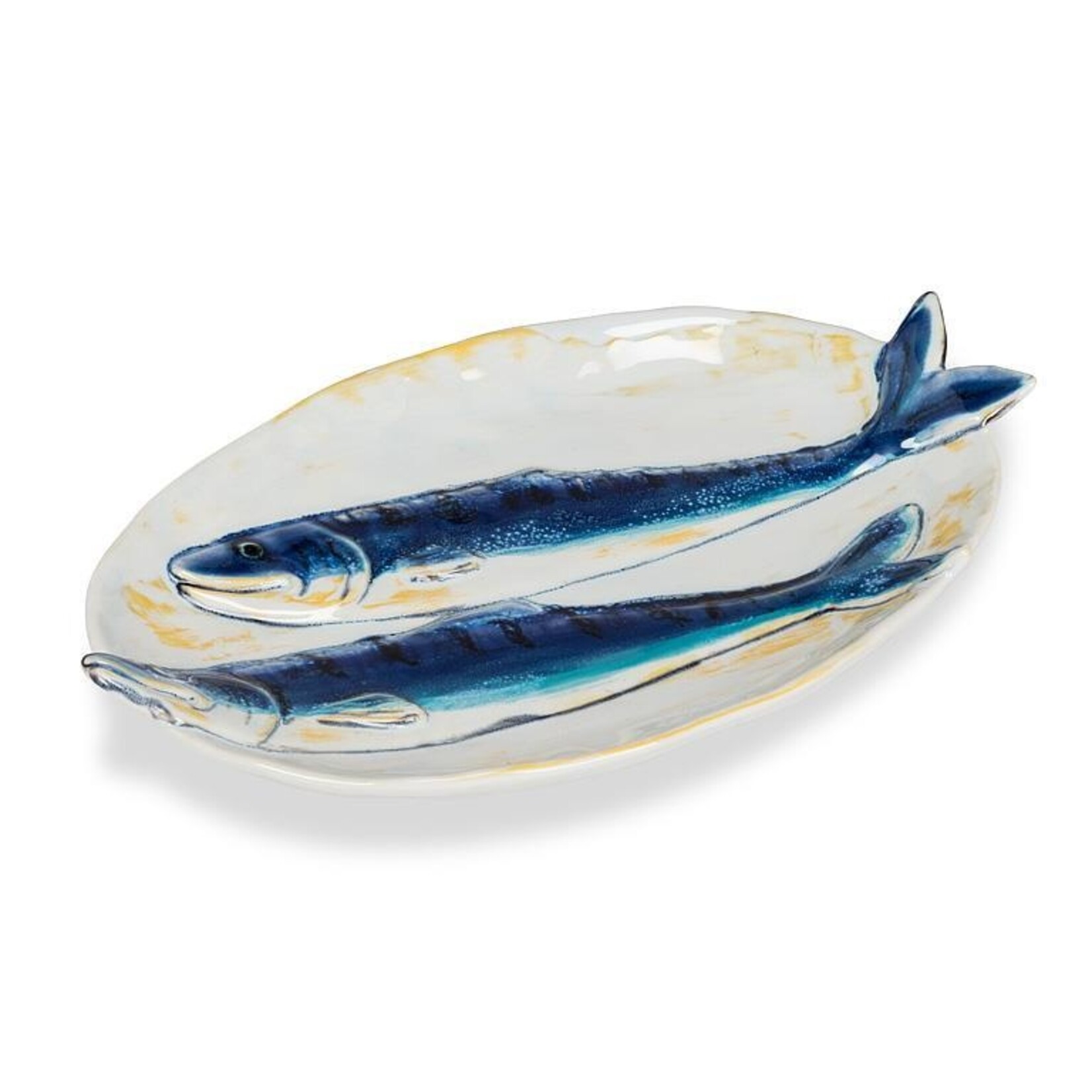 ABBOTT ABBOTT Oval Double Fish Plate - Blue/Yellow 5x8''