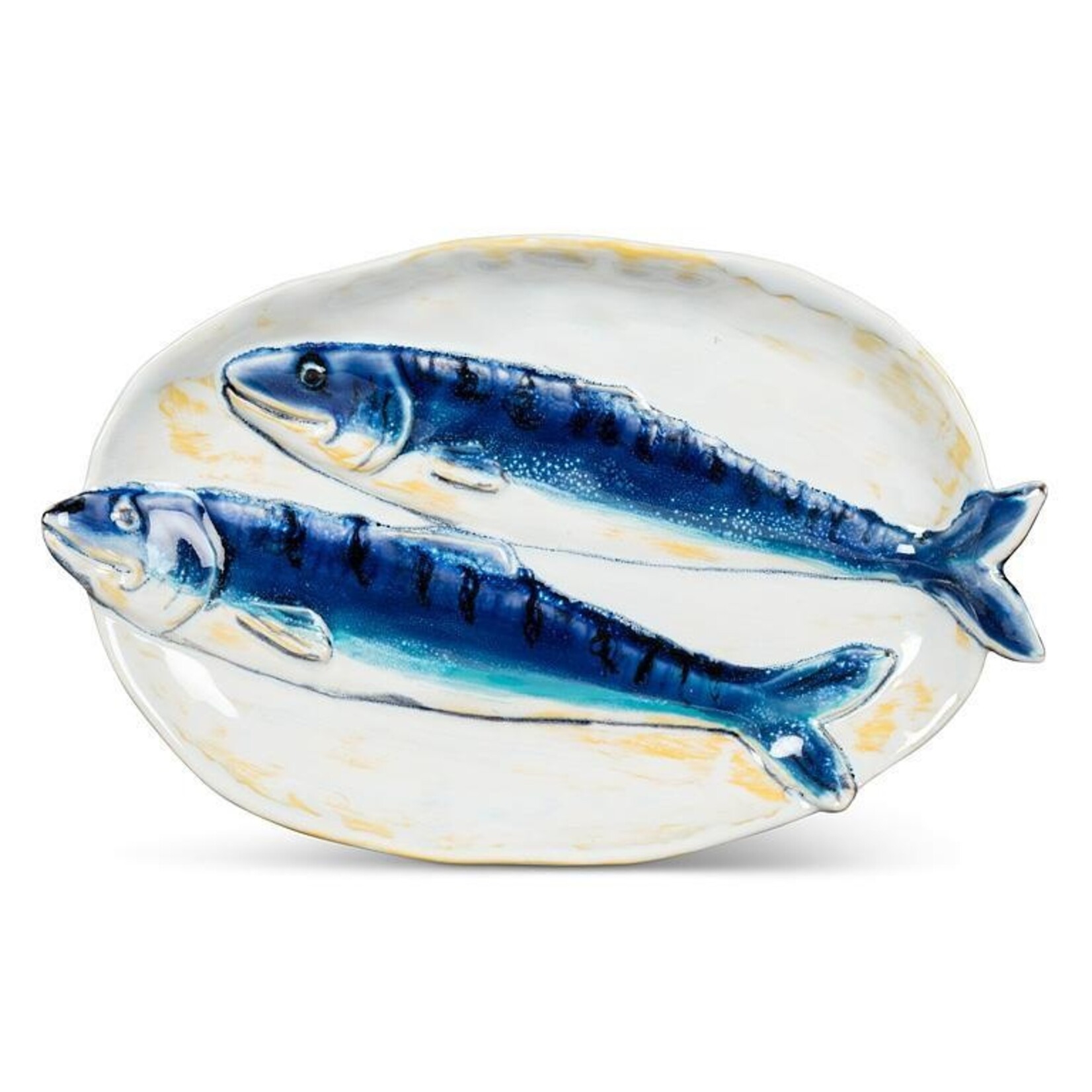 ABBOTT ABBOTT Oval Double Fish Plate - Blue/Yellow 5x8''