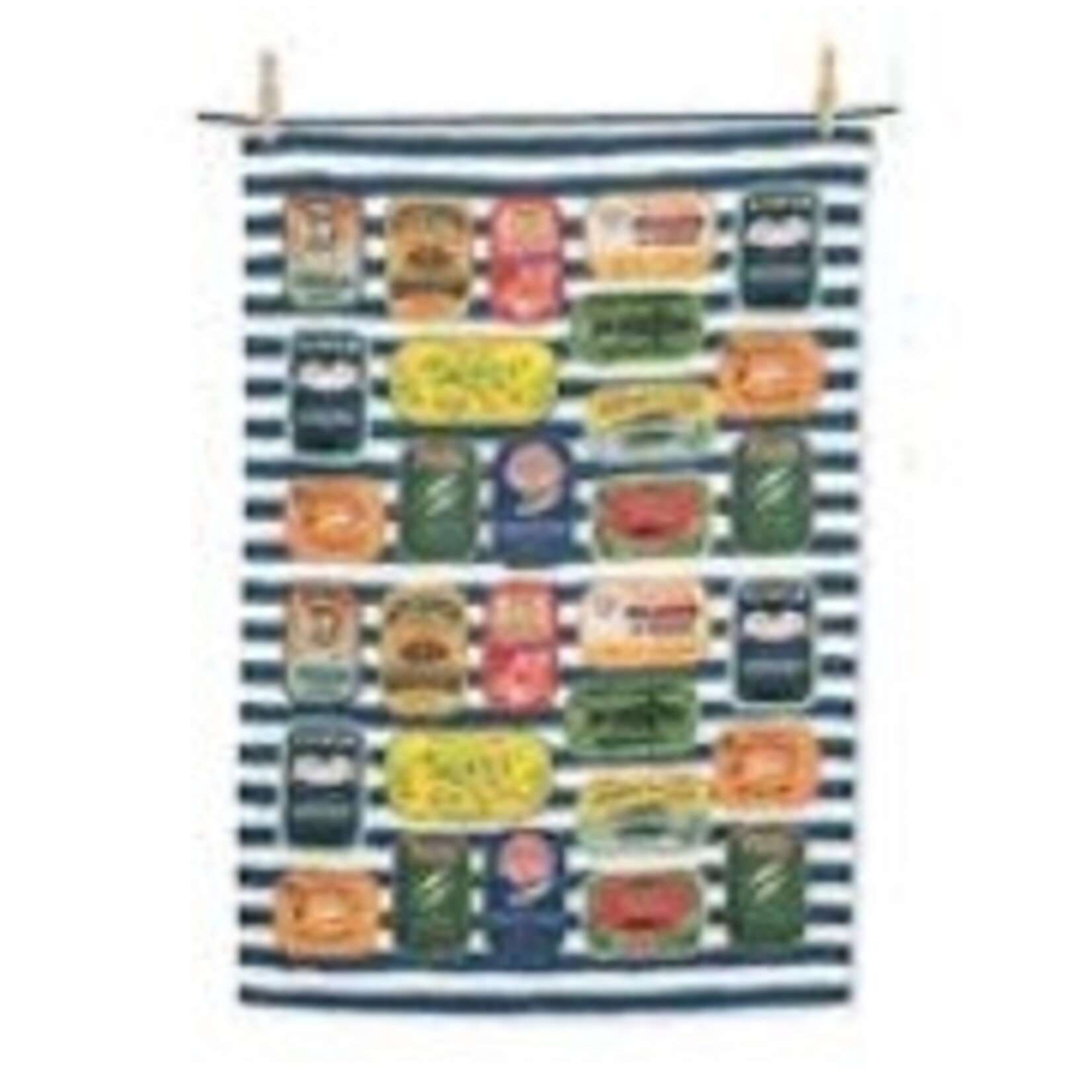 ABBOTT ABBOTT Sardine Tins on Stripes Kitchen Towel