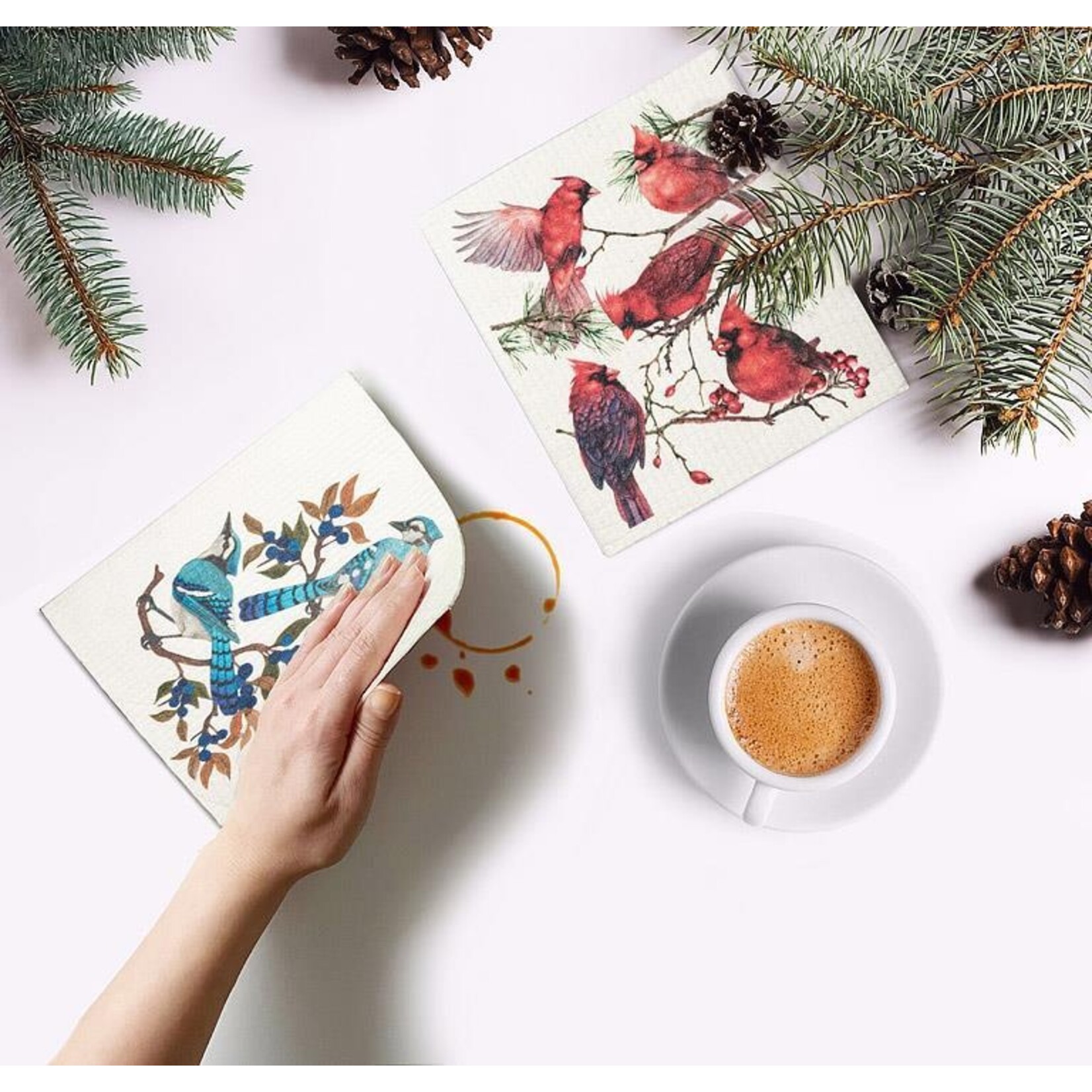 ABBOTT ABBOTT Swedish Dishcloth - Blue Jays & Berries