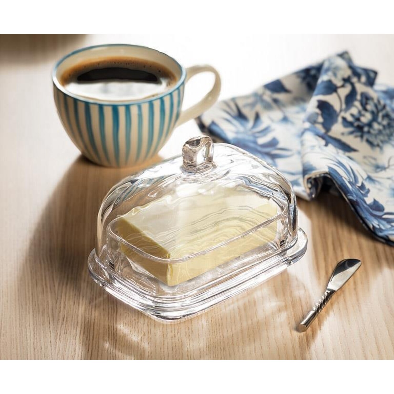 ABBOTT ABBOTT Rectangular Covered Glass Butter Dish 7"