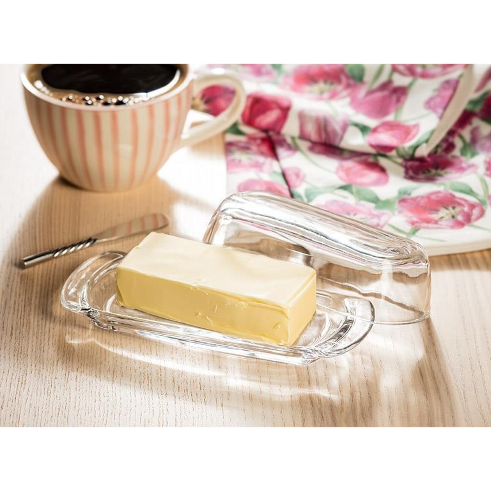 ABBOTT ABBOTT Simple Covered Glass Butter Dish 7.5"