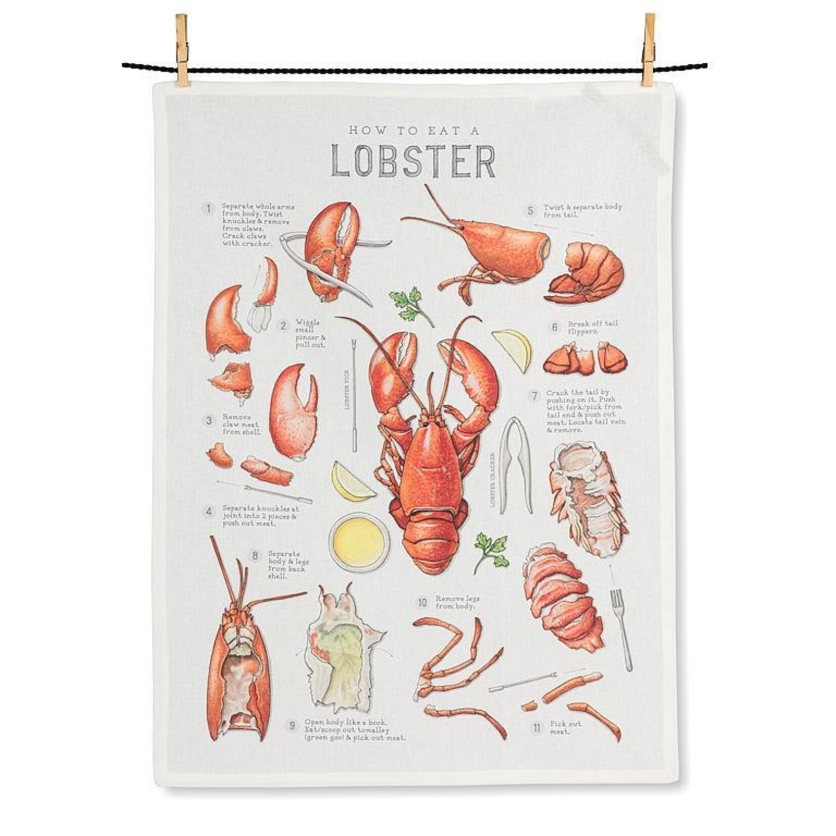 ABBOTT ABBOTT How to Eat Lobster Kitchen Towel