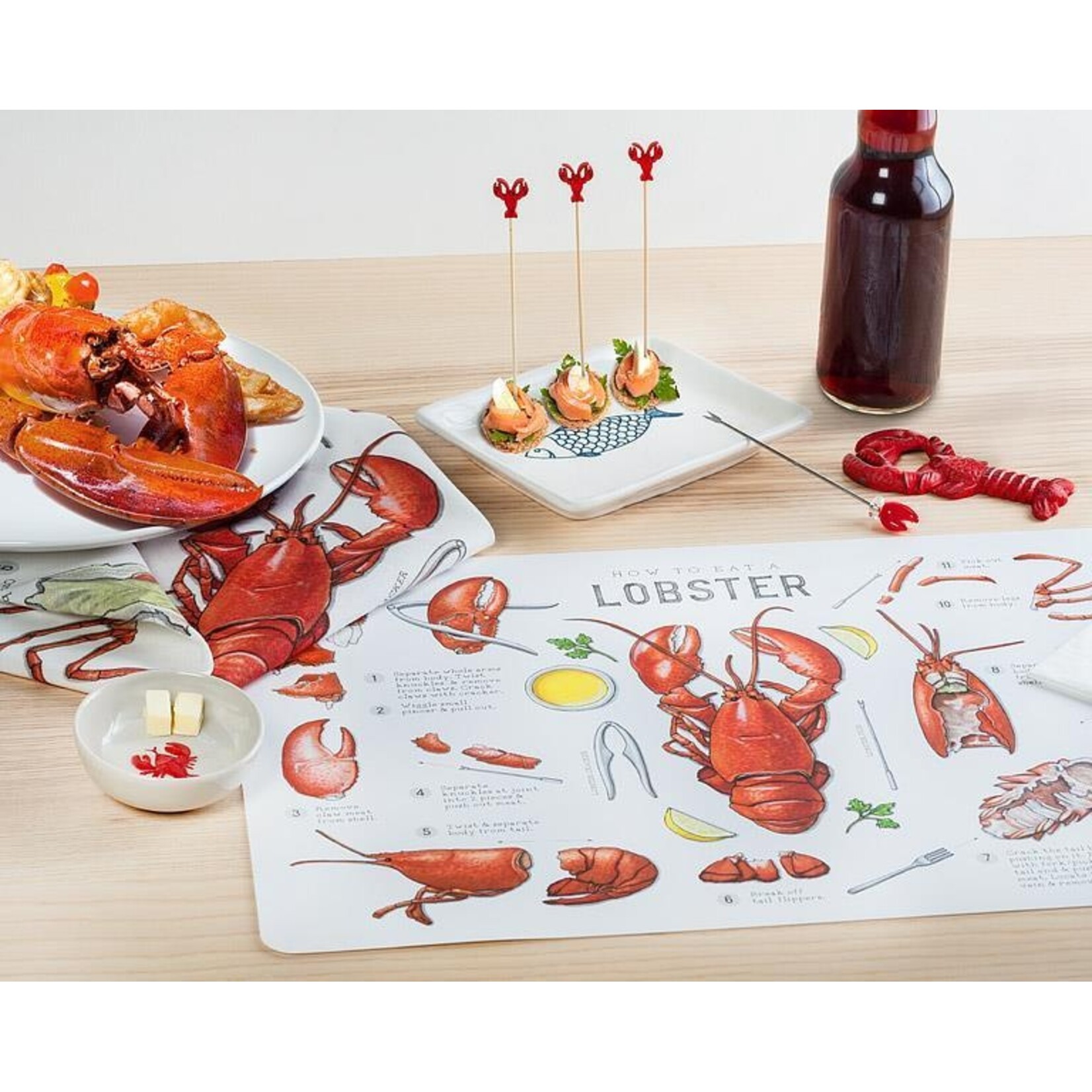 ABBOTT ABBOTT How to Eat Lobster Kitchen Towel