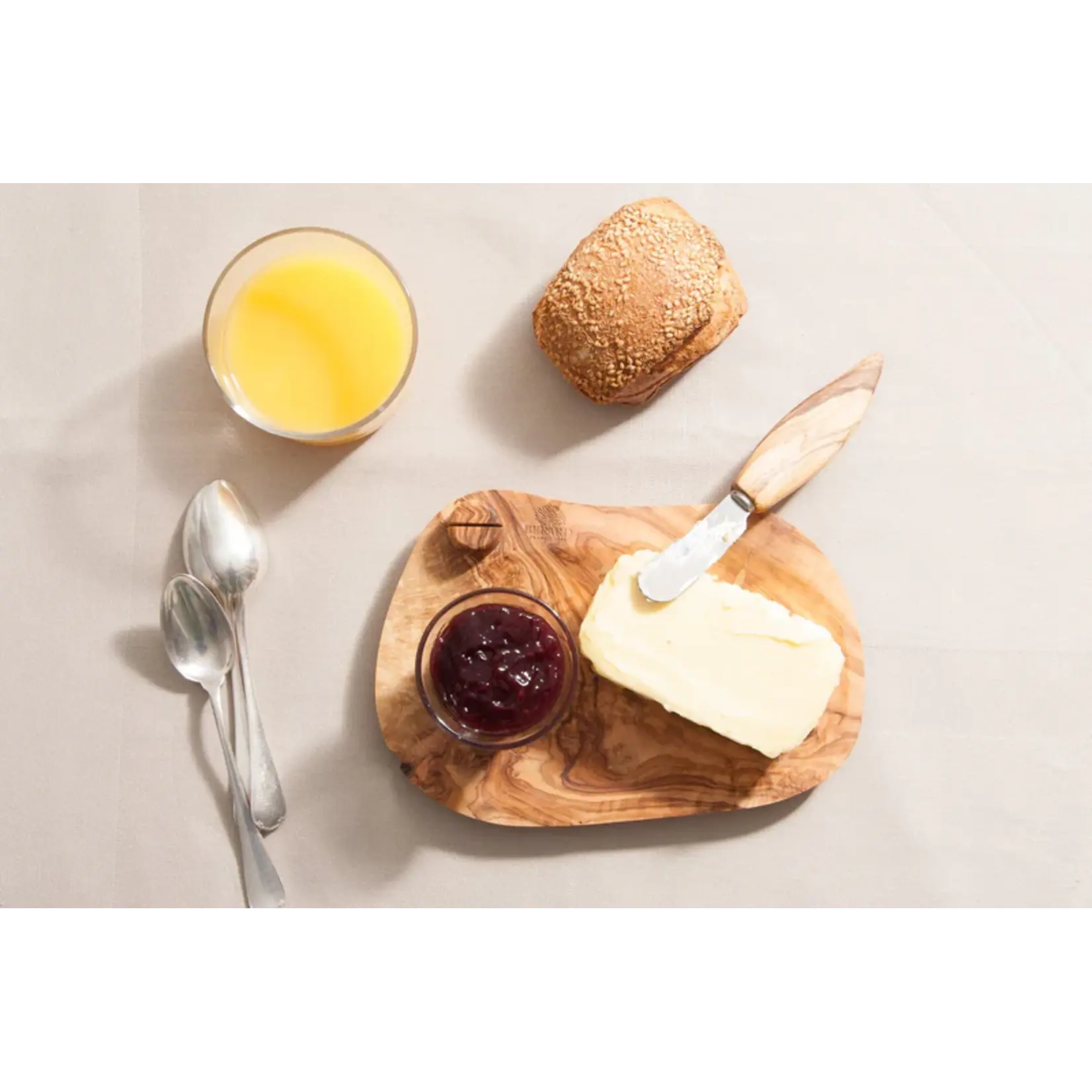 BERARD BERARD Butter Dish w/Knife - Olivewood