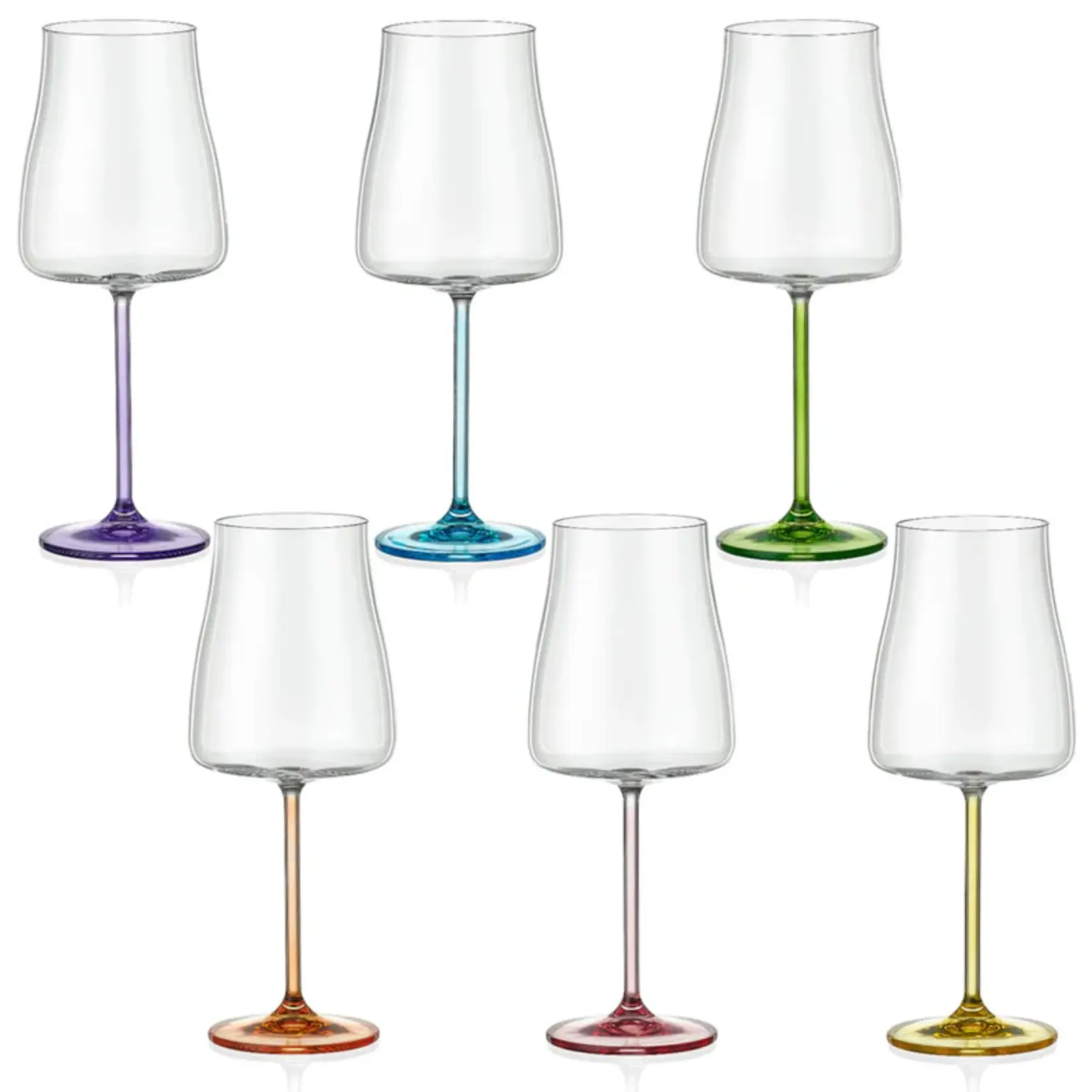 BOHEMIA CRYSTAL BOHEMIA CRYSTAL Wine 400ml Rainbow Fresh Assorted X6