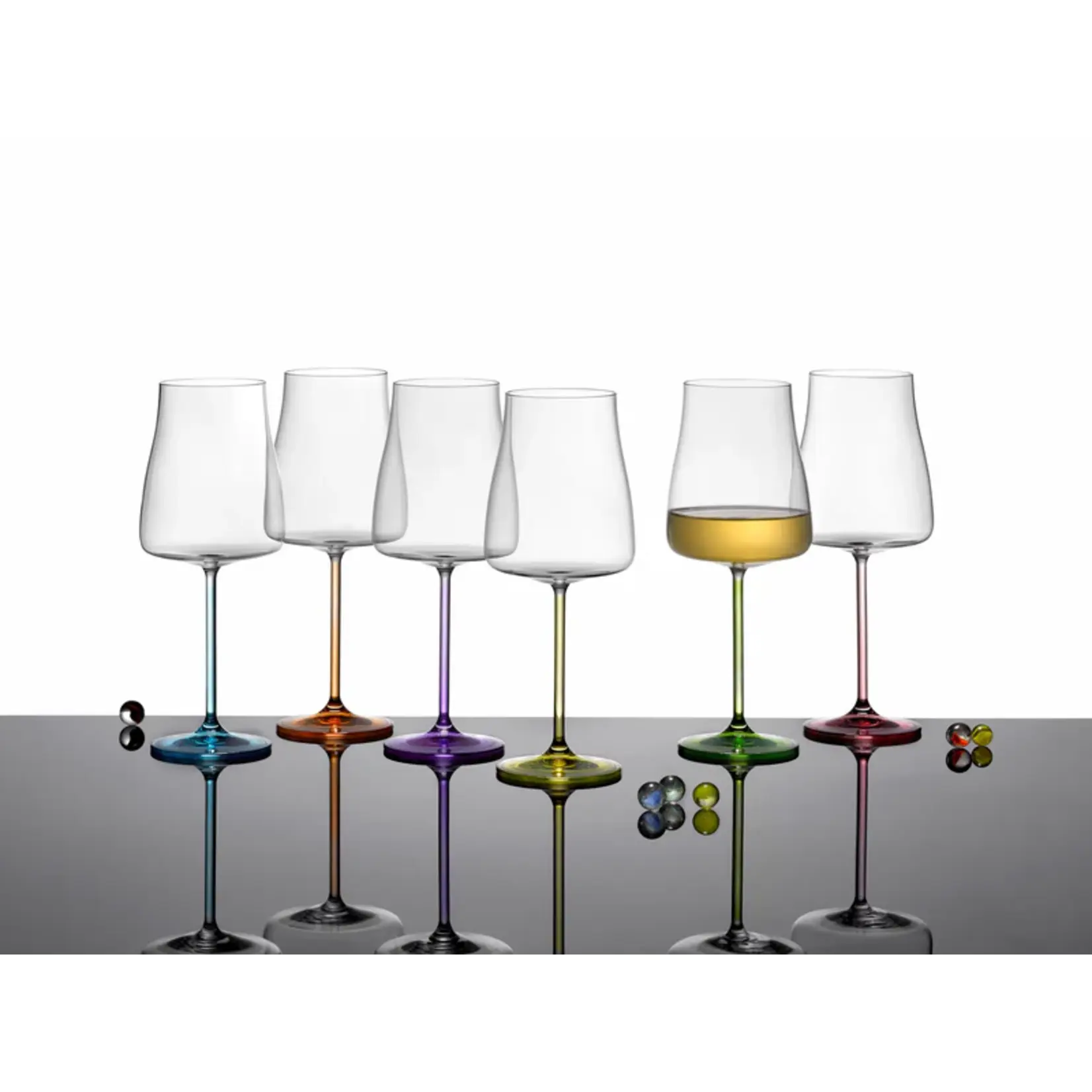 BOHEMIA CRYSTAL BOHEMIA CRYSTAL Wine 600ml Rainbow Fresh Assorted X6