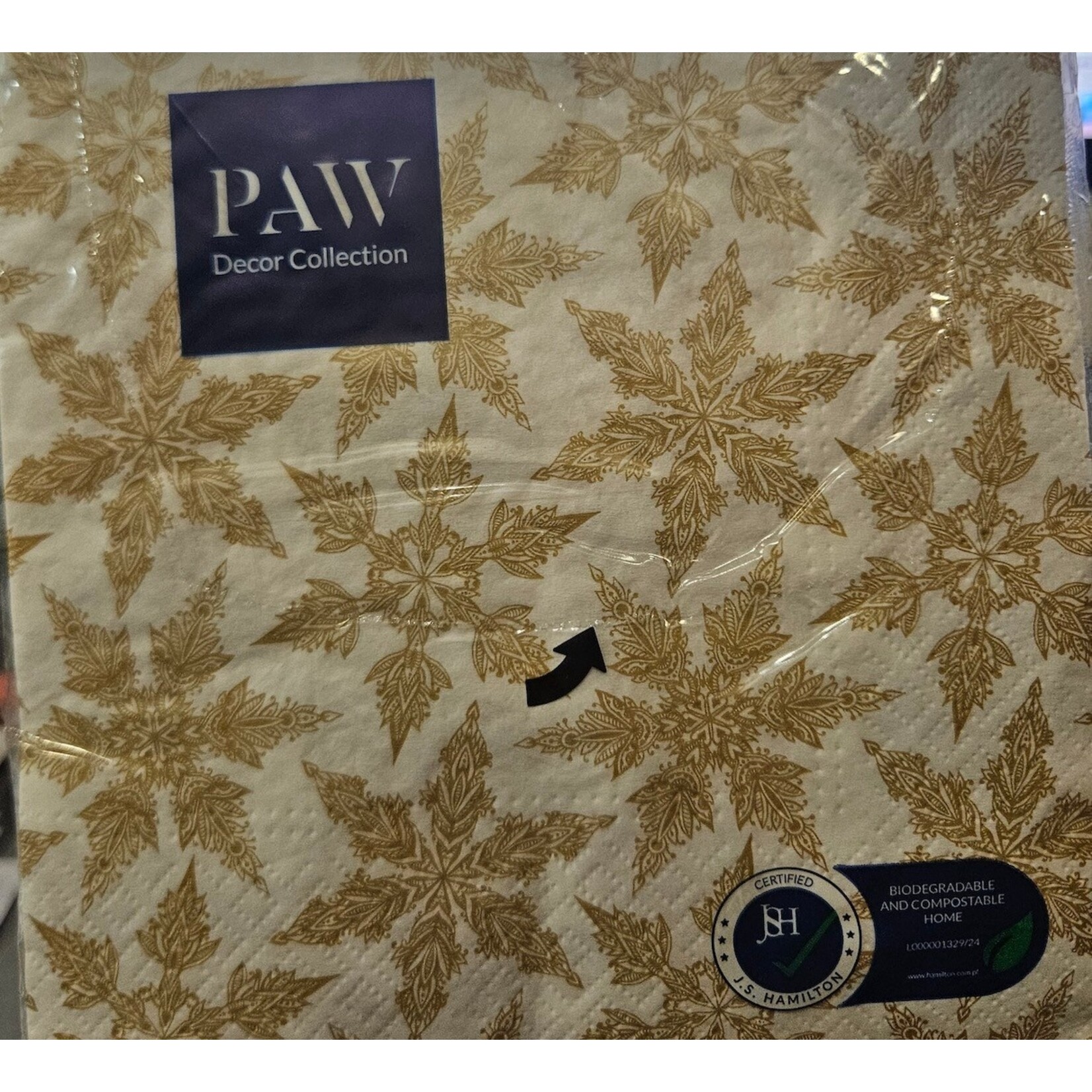 ABBOTT Lunch Napkin - Gold Snowflakes