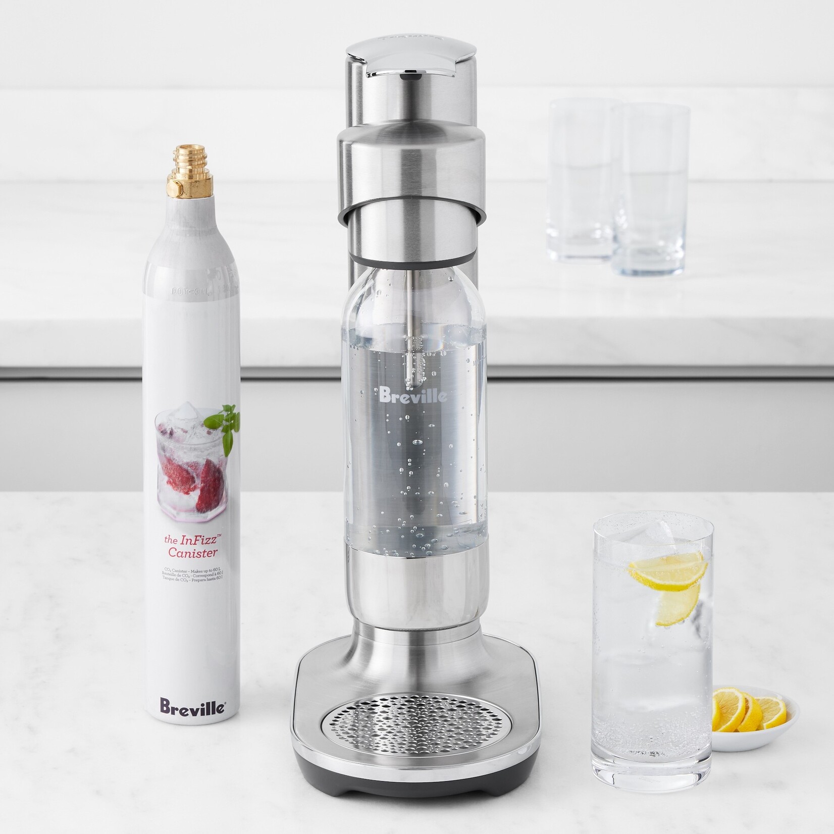 BREVILLE BREVILLE The InFizz Aqua w/CO2 Canister - Brushed Stainless