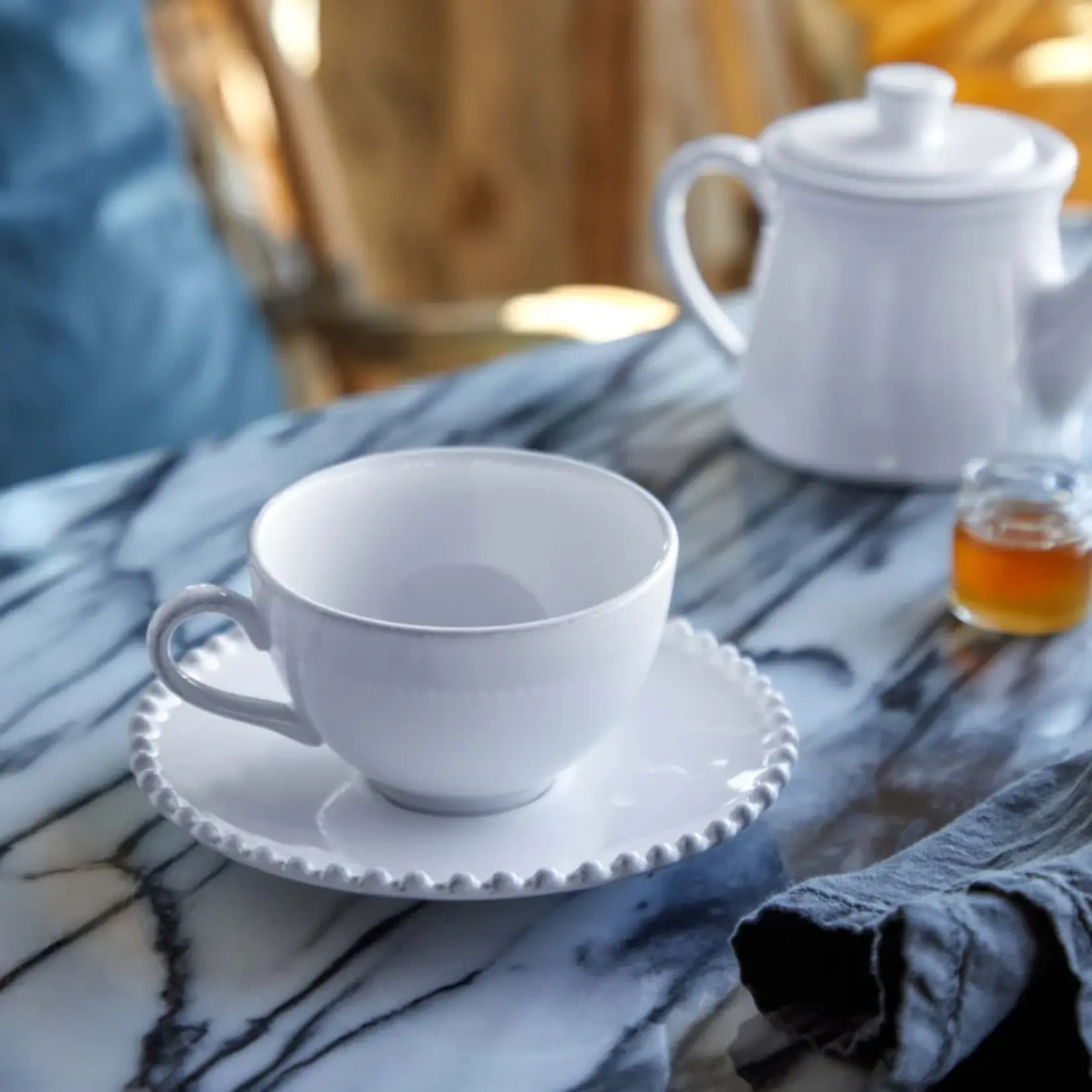 COSTA NOVA COSTA NOVA Pearl Tea Cup & Saucer - White